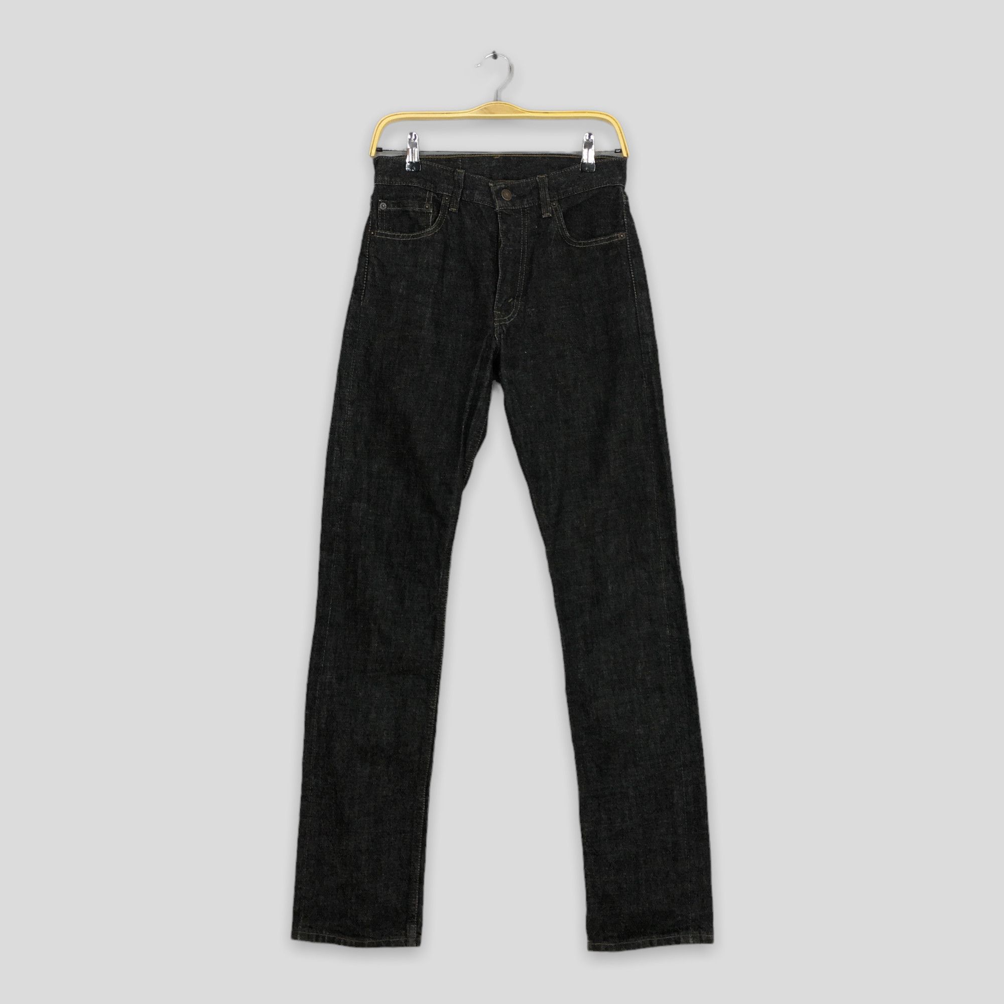 image of Size 27X33.5 Vintage Levi's 505 Regular Fit Black Jeans, Men's