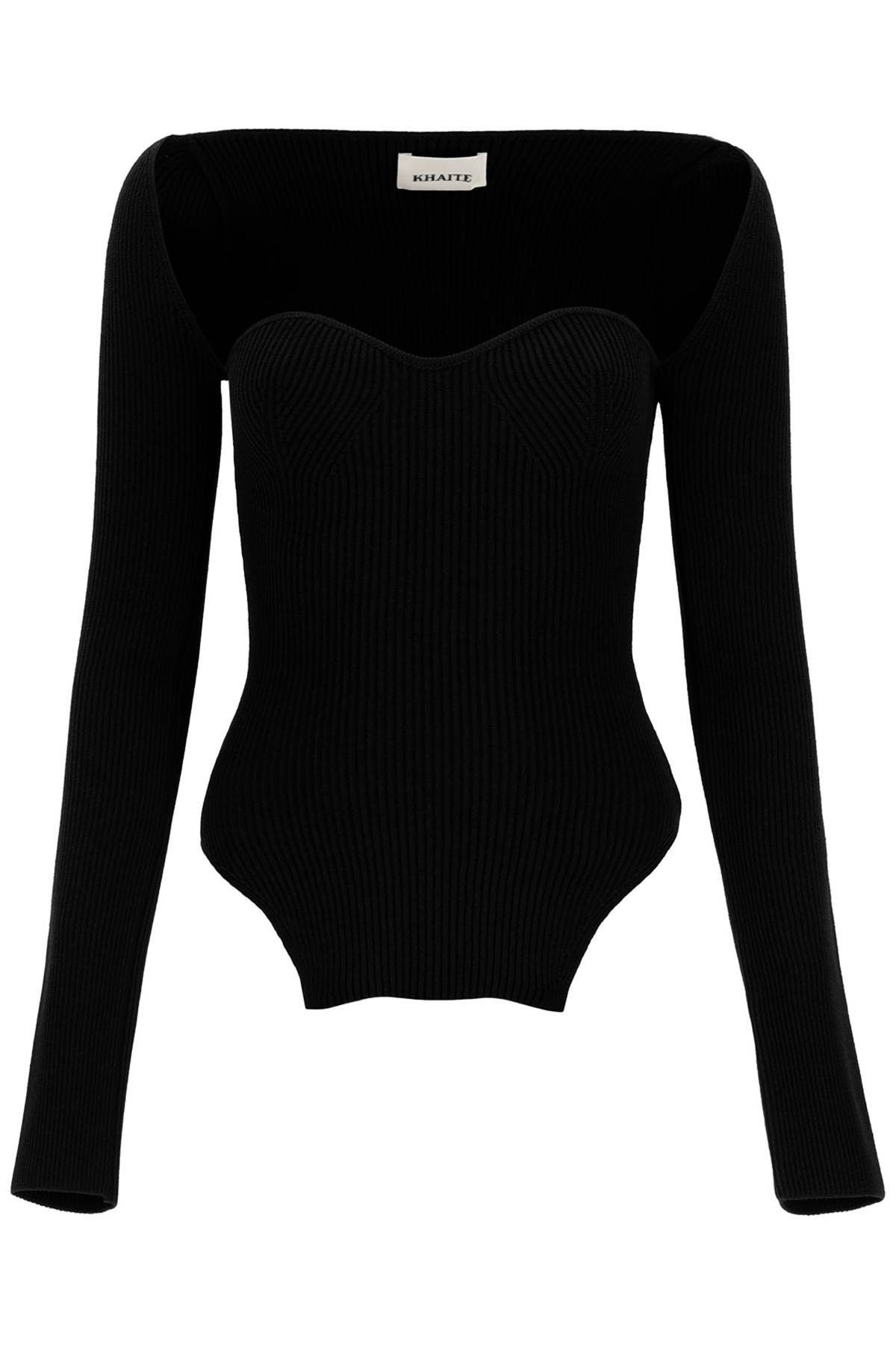 Image of Khaite Maddy Ribbed Top in Black, Women's (Size XS)