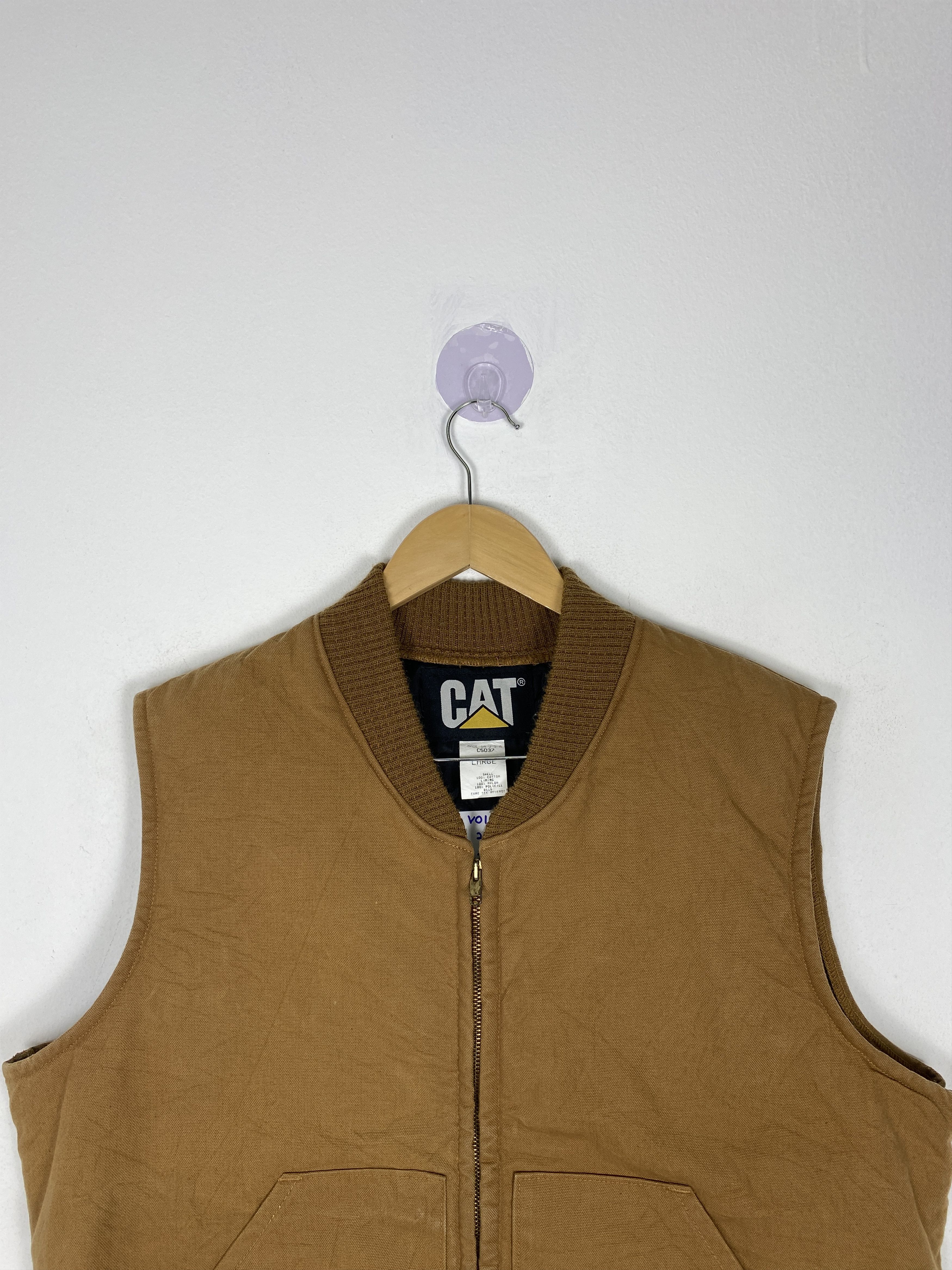 Caterpillar Vintage Caterpillar Quilted Lining Zip Up Vest Size US M / EU 48-50 / 2 - 2 Thumbnail