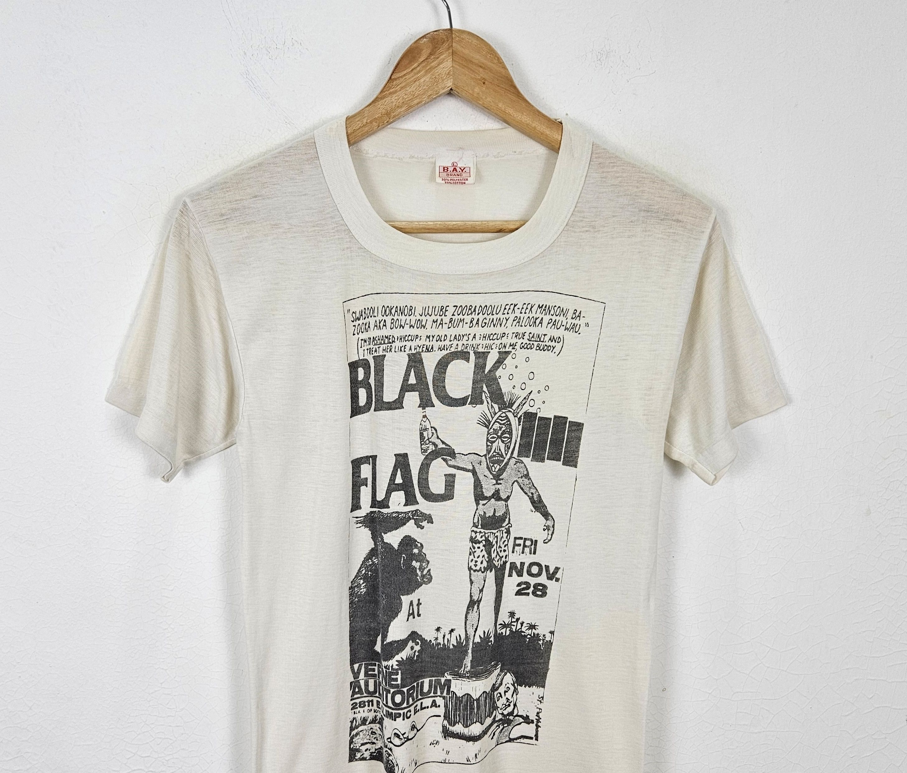 Vintage Vintage 70s 80s Black Flag Punk Rock Paper thin Shirt | Grailed