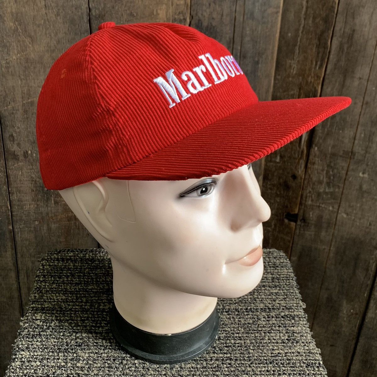 image of Vintage Marlboro Corduroy Hats in Red, Men's