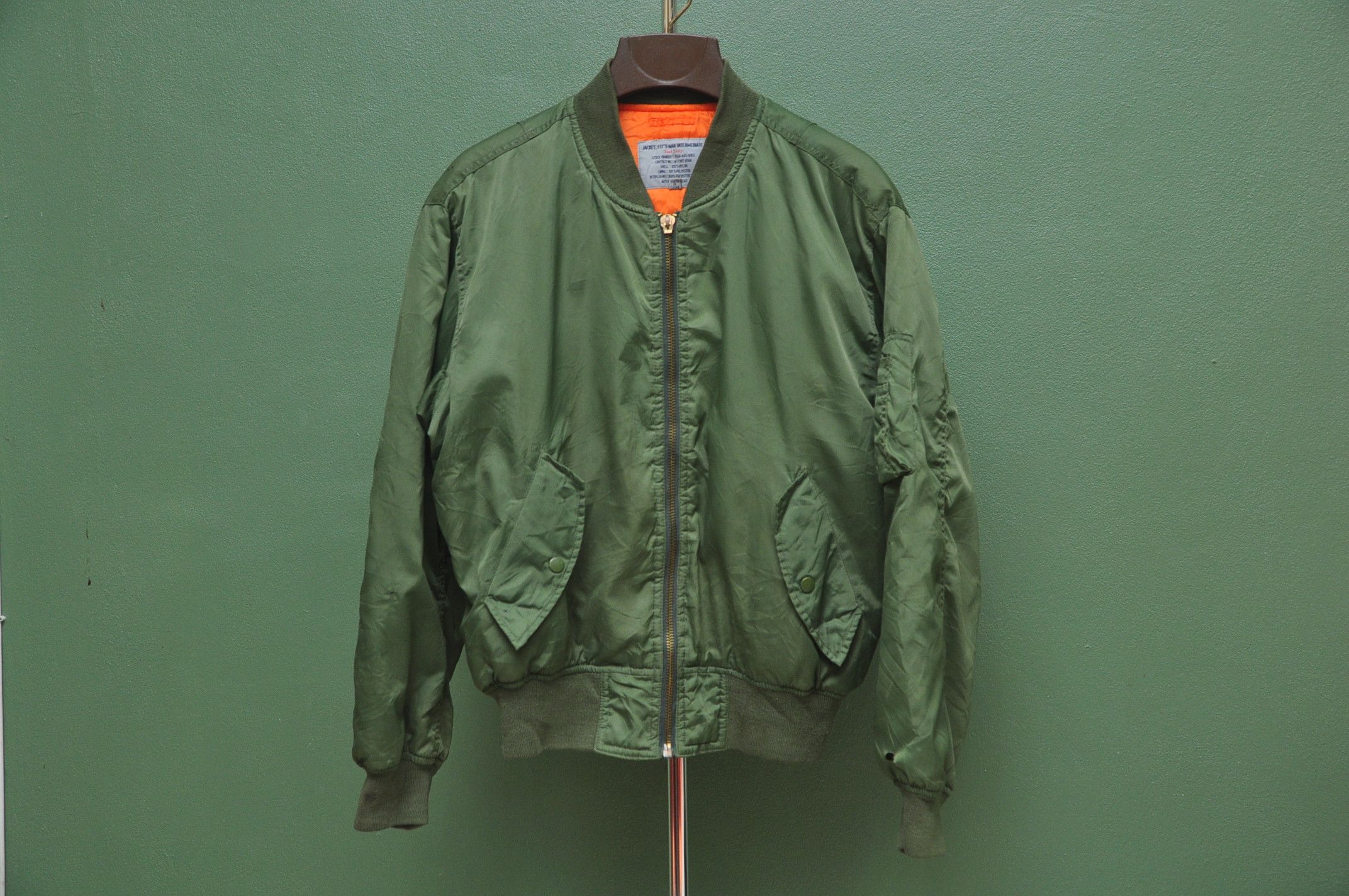 Japanese Brand Nice Flight Jacket Green Army Travis Scott Fashion Style Size US L / EU 52-54 / 3 - 1 Thumbnail