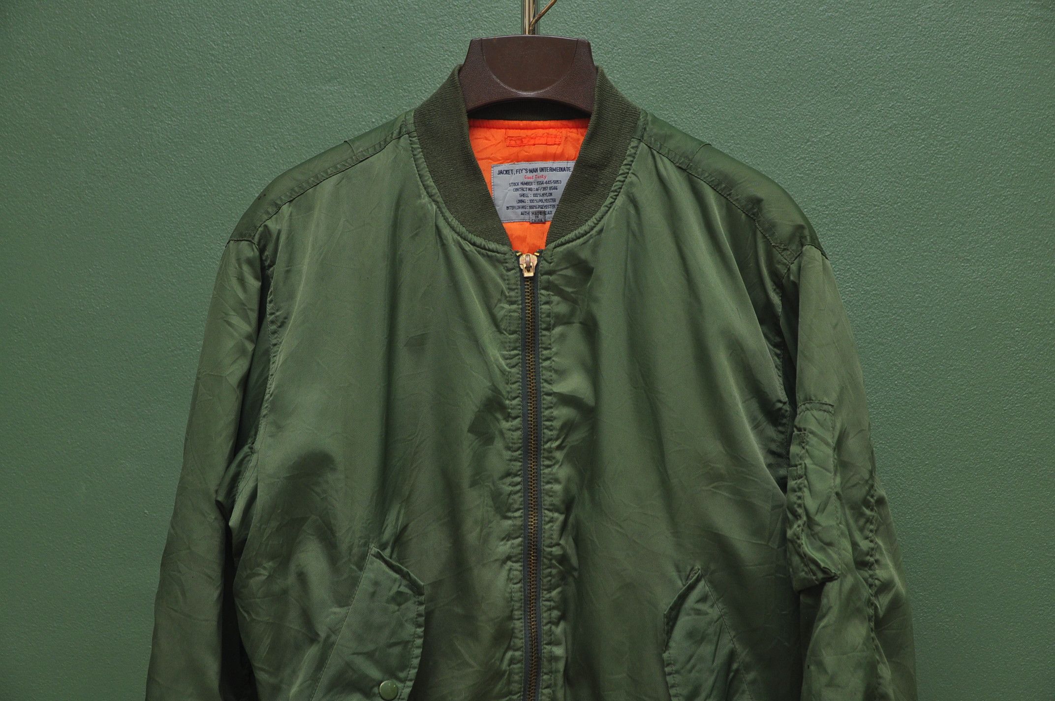 Japanese Brand Nice Flight Jacket Green Army Travis Scott Fashion Style Size US L / EU 52-54 / 3 - 3 Thumbnail