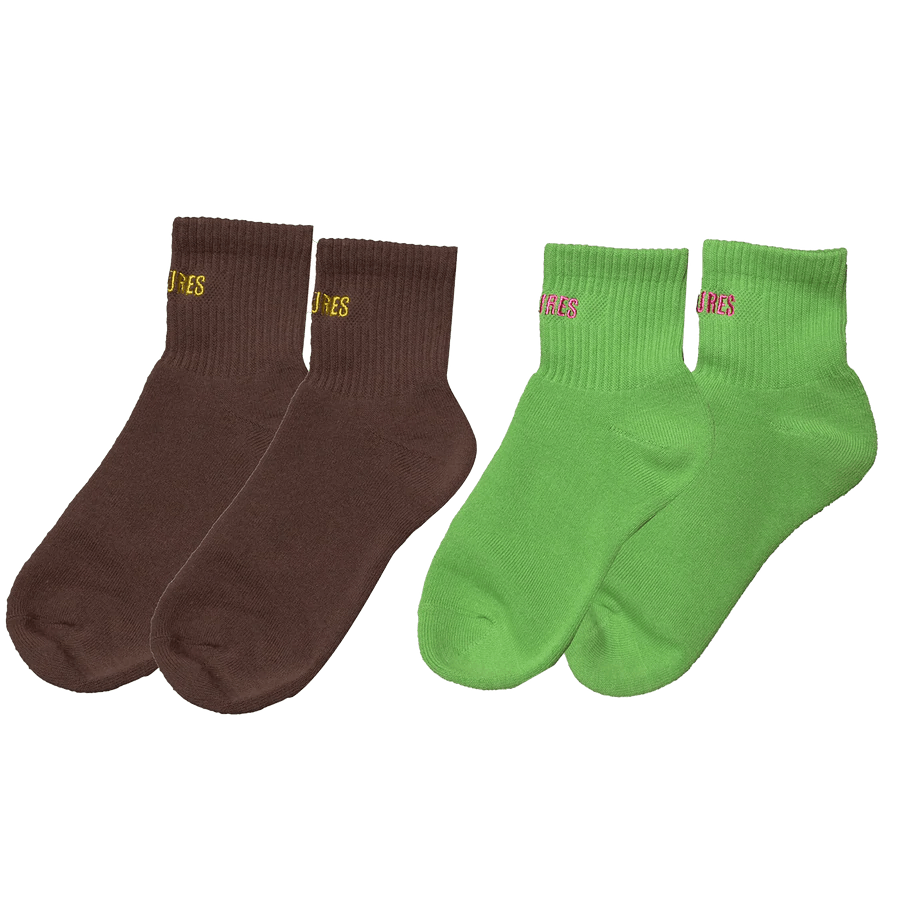 Pleasures SOCKS - 2 PACK (BROWN + GREEN) Size ONE SIZE - 1 Thumbnail