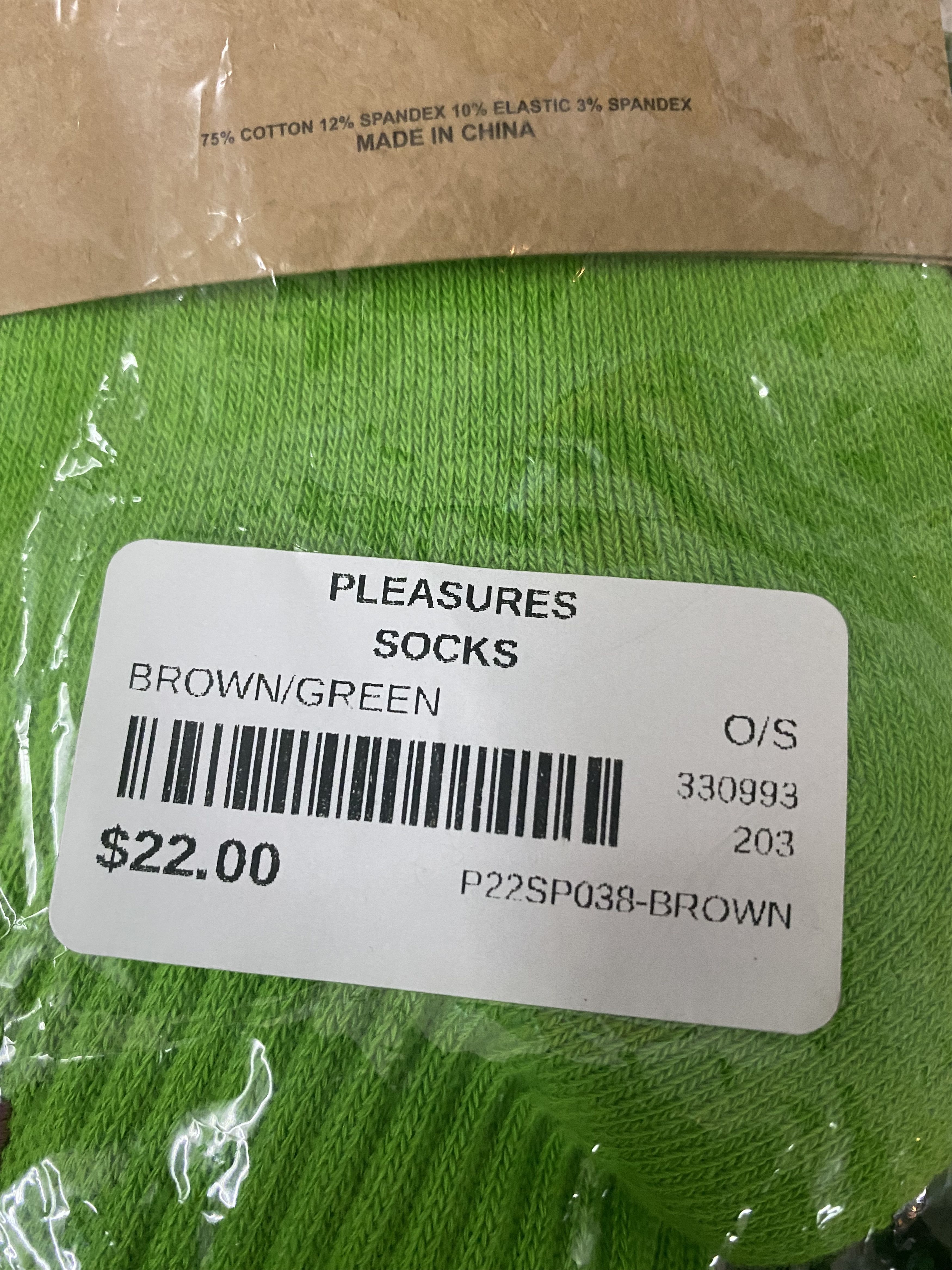 Pleasures SOCKS - 2 PACK (BROWN + GREEN) Size ONE SIZE - 4 Thumbnail