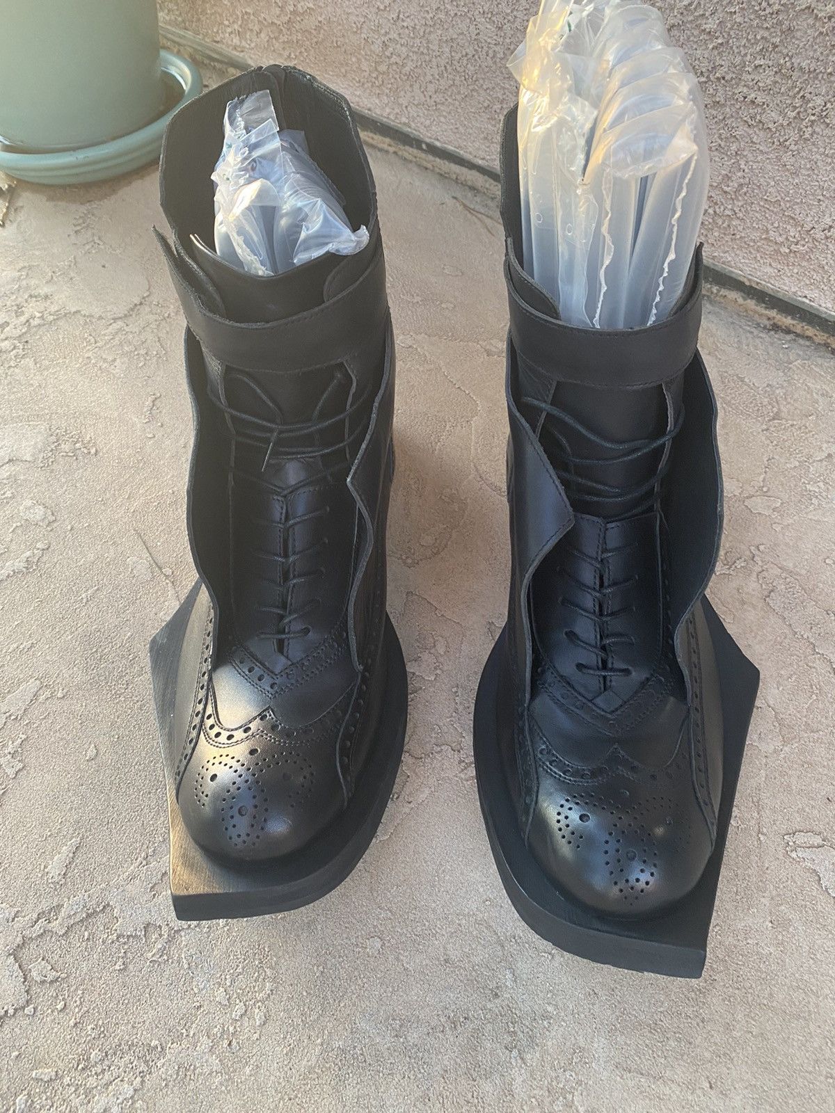 Juun.J Juun.j Runway Fall 2011 Geometric Brogue Boots Size US 11 / EU 44 - 2 Thumbnail
