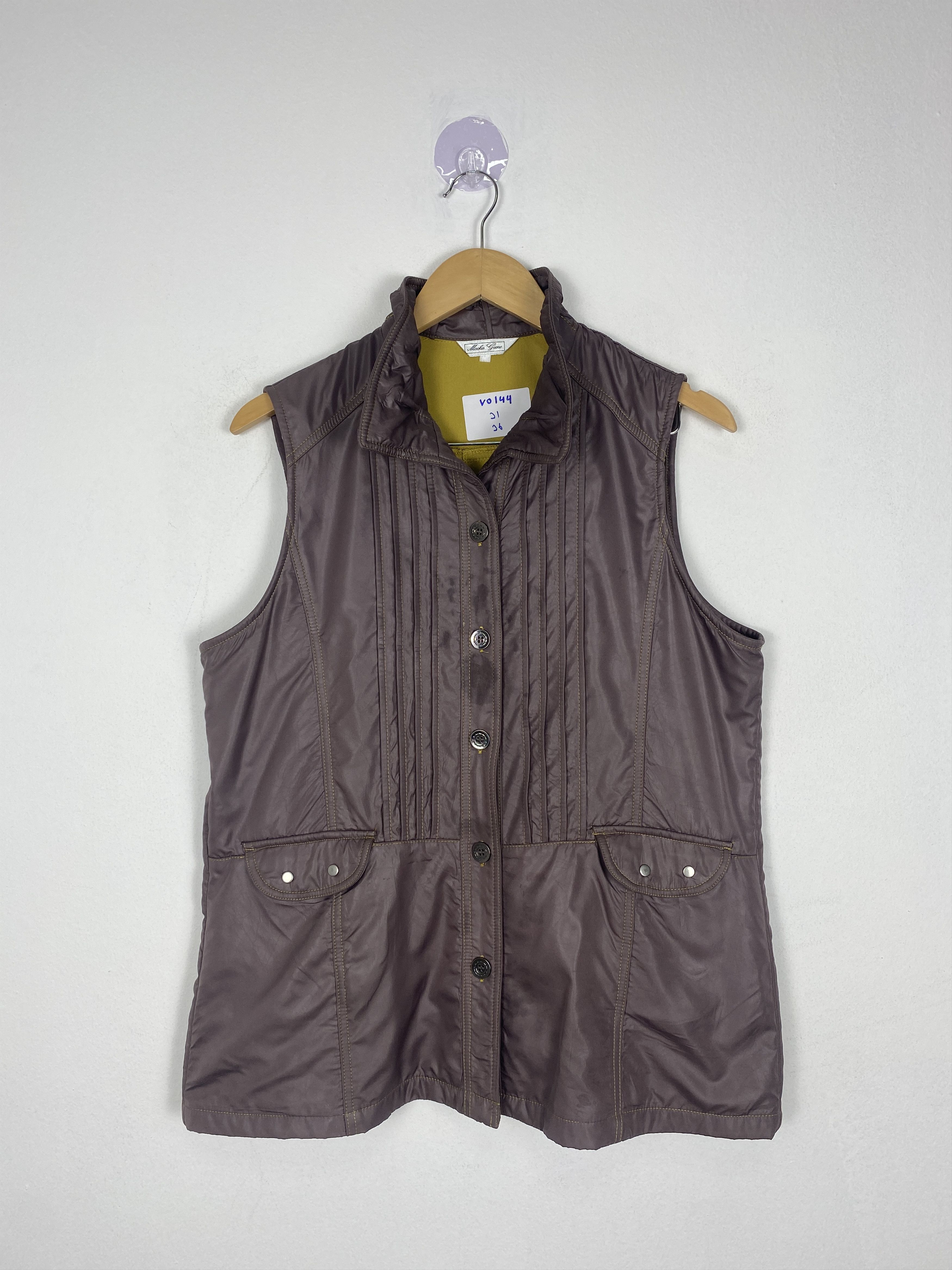image of Vintage Mocka Giene Button Vest in Brown, Men's (Size Small)