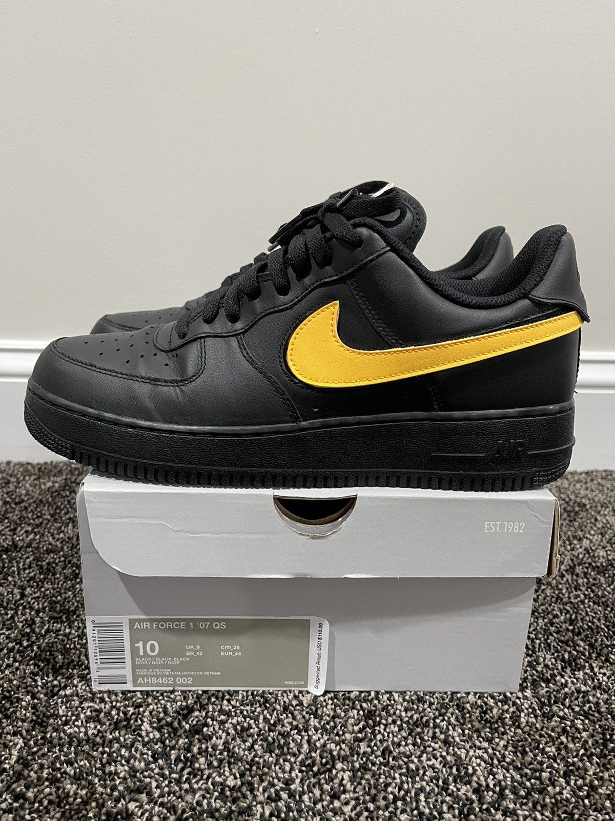 Nike Nike Air Force 1 Low Black Swoosh Pack All Star 2018 Size US 10 / EU 43 - 3 Thumbnail