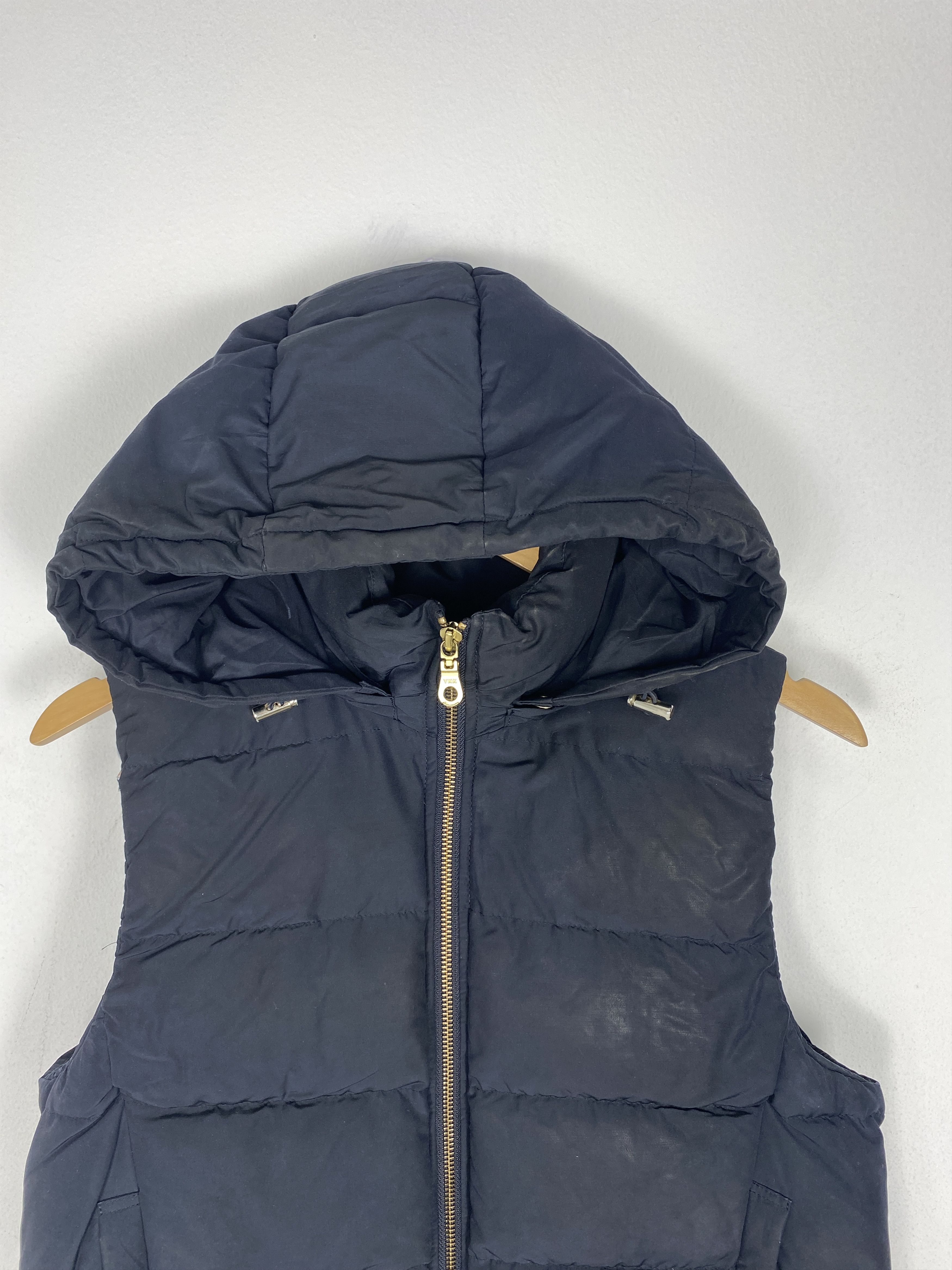 GU Vintage GU Puffer Hoodie Plain Balck Vest V0145 Size US S / EU 44-46 / 1 - 2 Thumbnail
