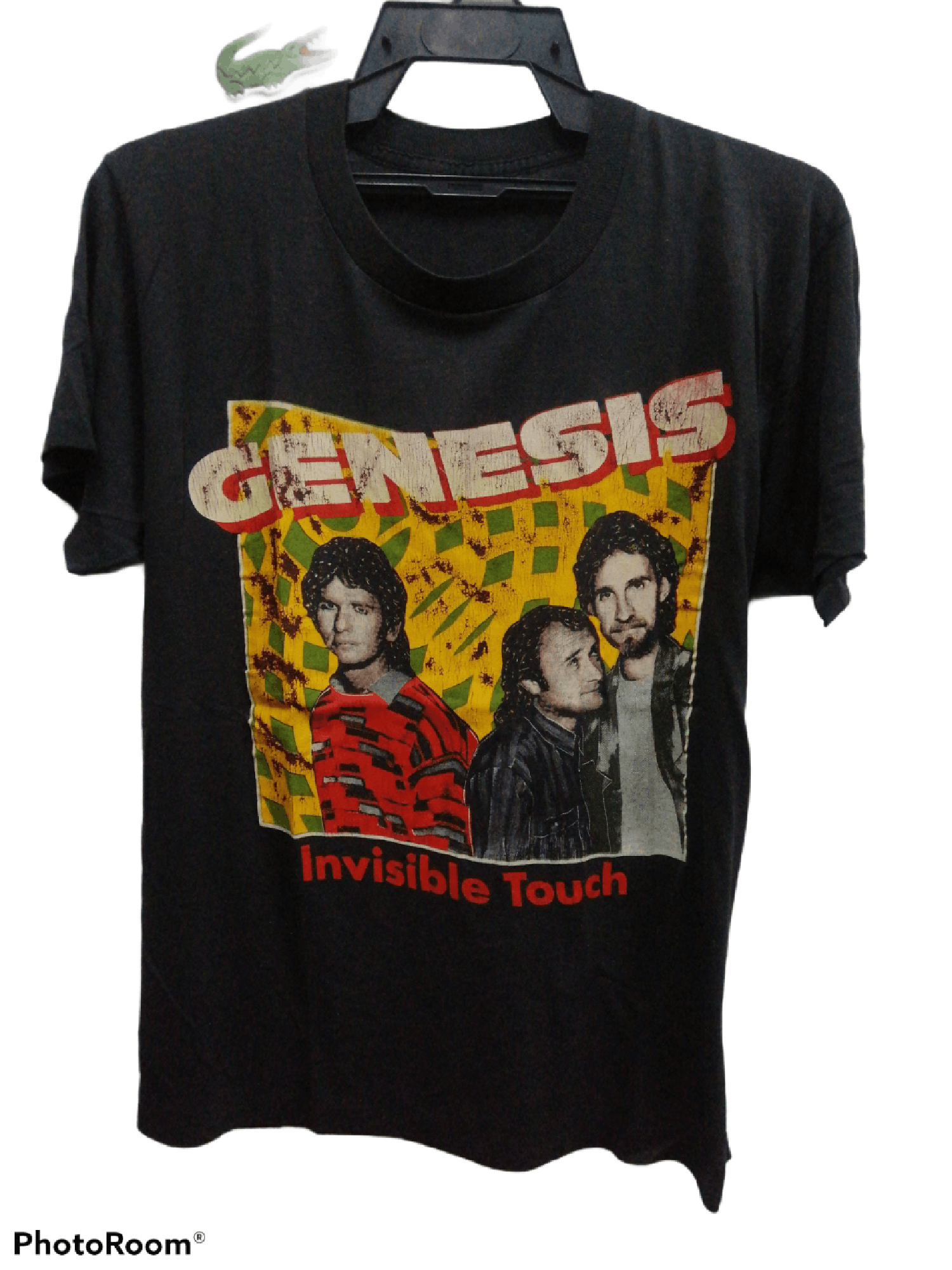 image of Band Tees x Vintage Genesis Invisible Touch Tour 1986 in Black, Men's (Size Large)