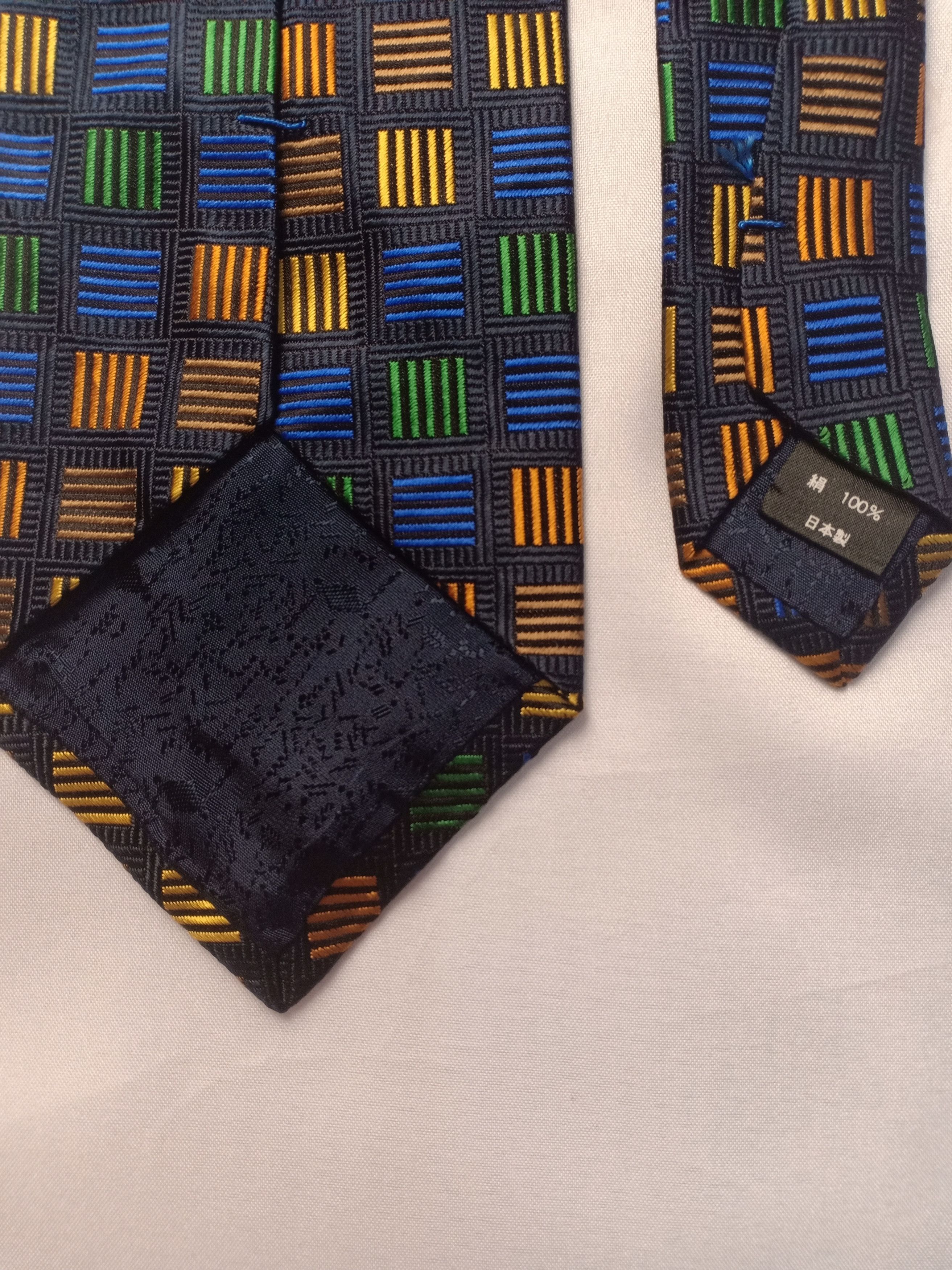 Handmade Midoriya Natural silk neck tie multicolor Size ONE SIZE - 4 Thumbnail