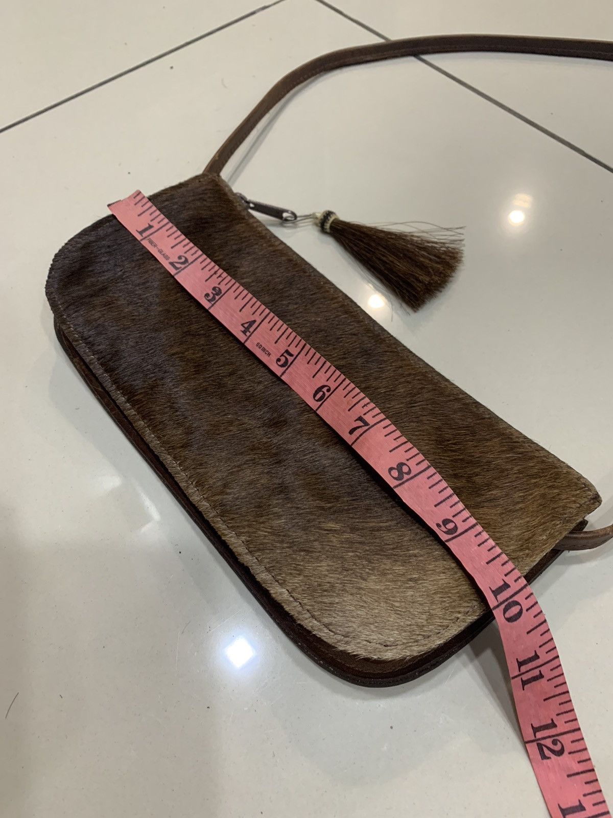 Genuine Leather FULL LEATHER TWO BAR WEST BOX SHOULDER BAG HANDBAG RARE Size ONE SIZE - 2 Thumbnail