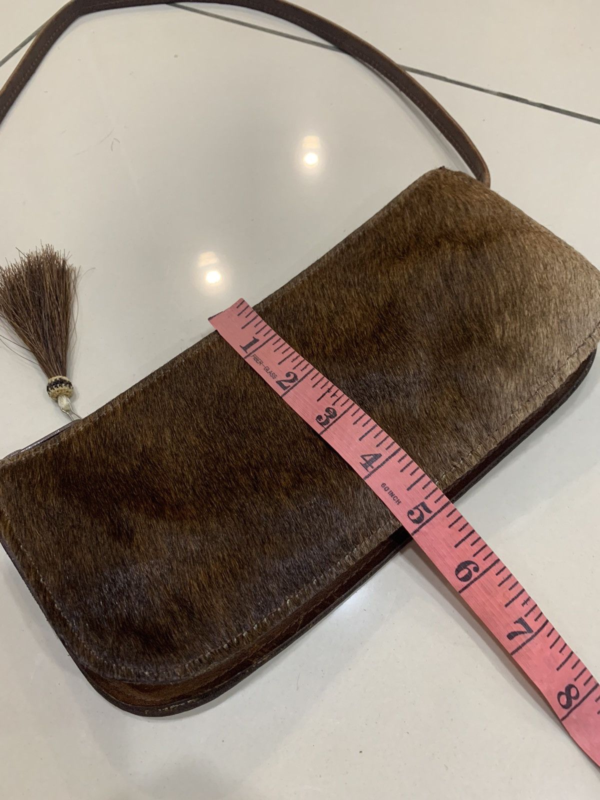Genuine Leather FULL LEATHER TWO BAR WEST BOX SHOULDER BAG HANDBAG RARE Size ONE SIZE - 3 Thumbnail