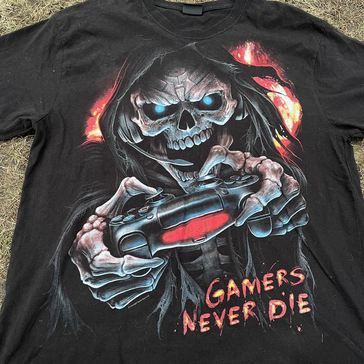 Vintage Vintage 90s Skull Graphic Tee Gamer Dark Horror Skate XL Size US XL / EU 56 / 4 - 1 Thumbnail
