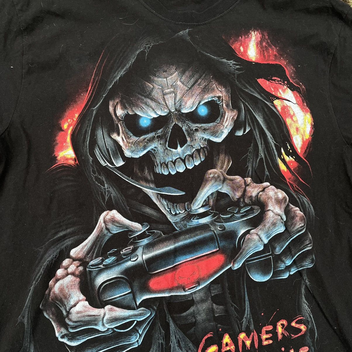 Vintage Vintage 90s Skull Graphic Tee Gamer Dark Horror Skate XL Size US XL / EU 56 / 4 - 5 Thumbnail