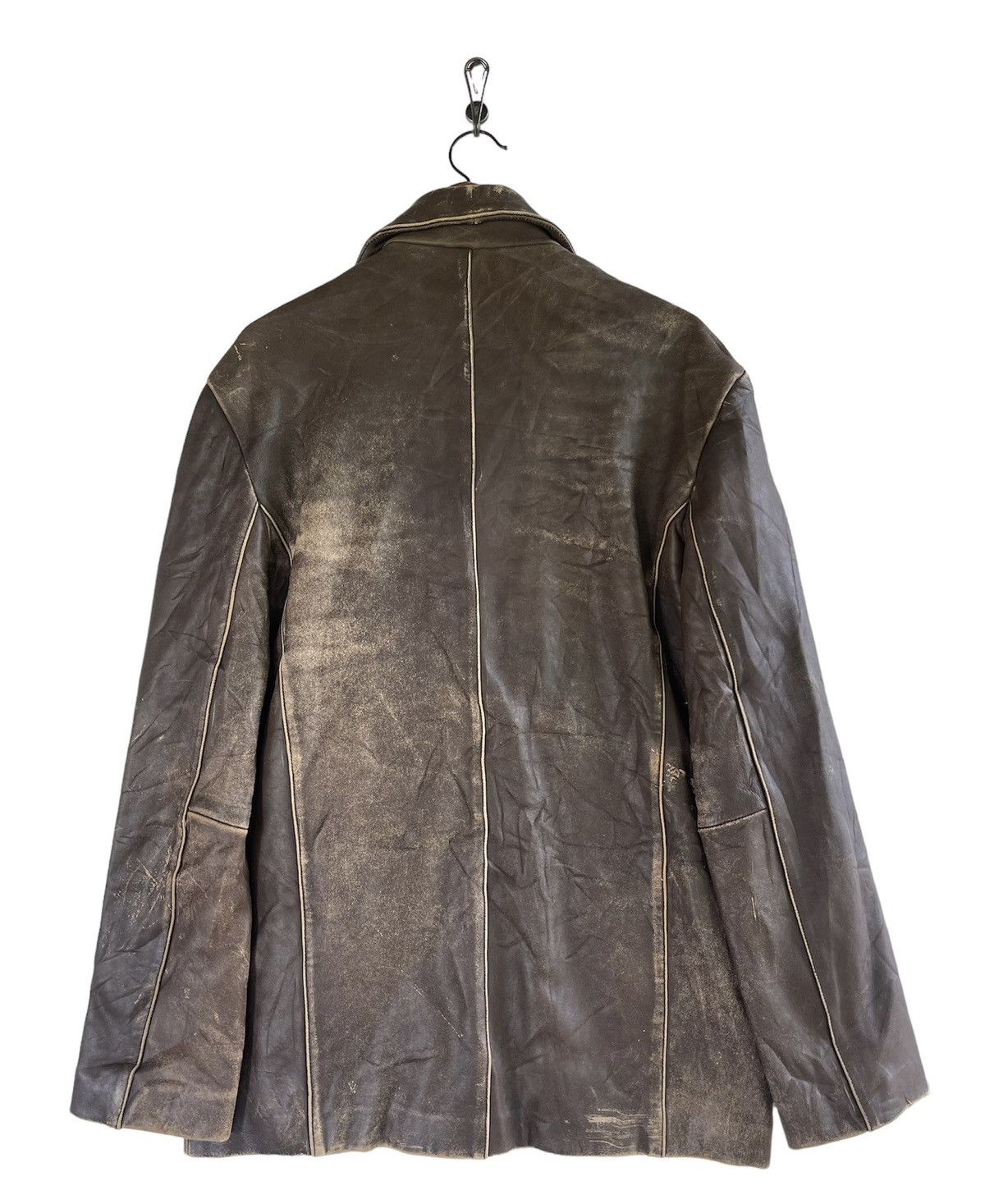 Guess Vintage 90s Guess Brown Leather Jacket – Distressed Casual Size US M / EU 48-50 / 2 - 2 Thumbnail