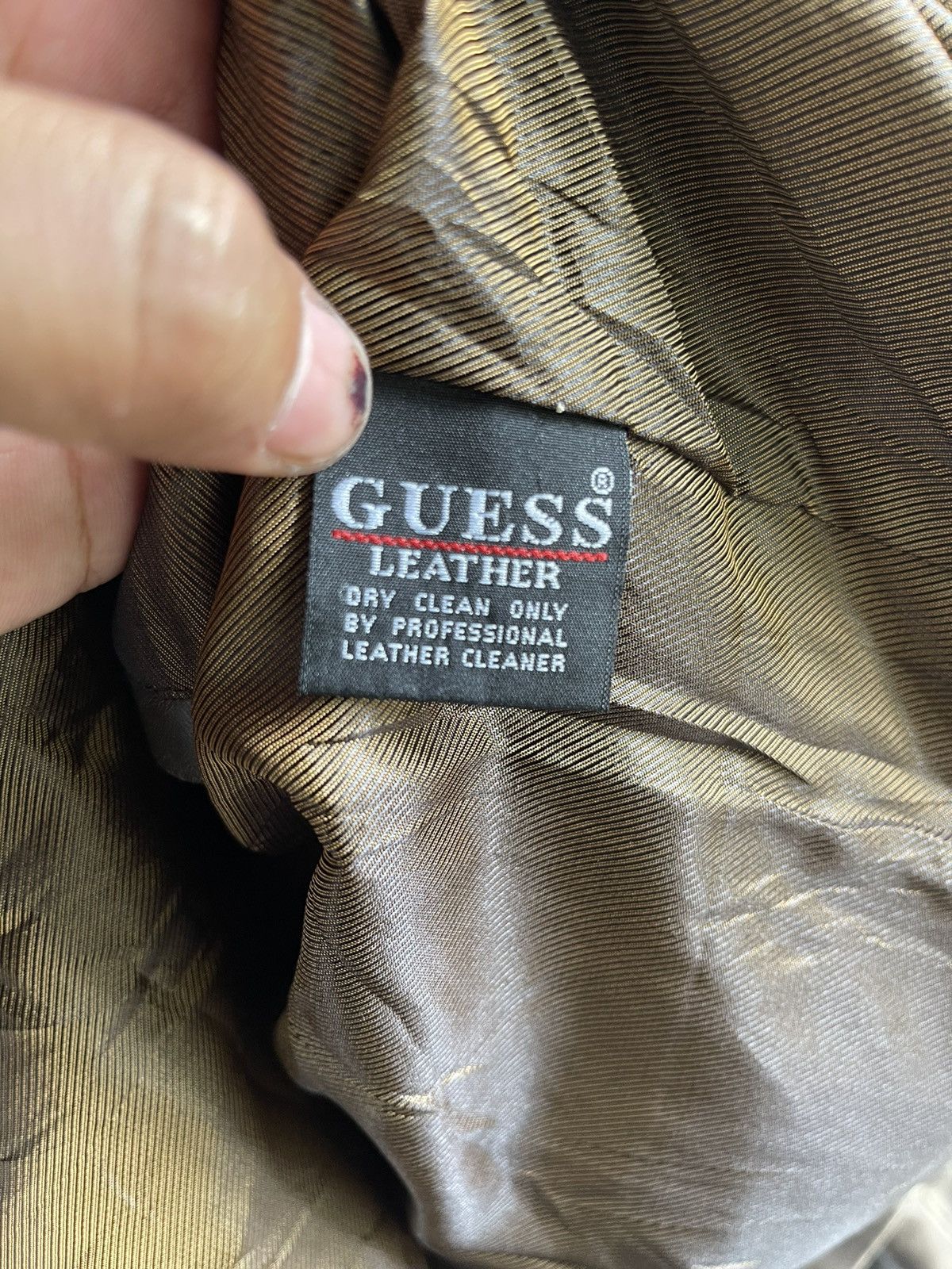 Guess Vintage 90s Guess Brown Leather Jacket – Distressed Casual Size US M / EU 48-50 / 2 - 8 Thumbnail