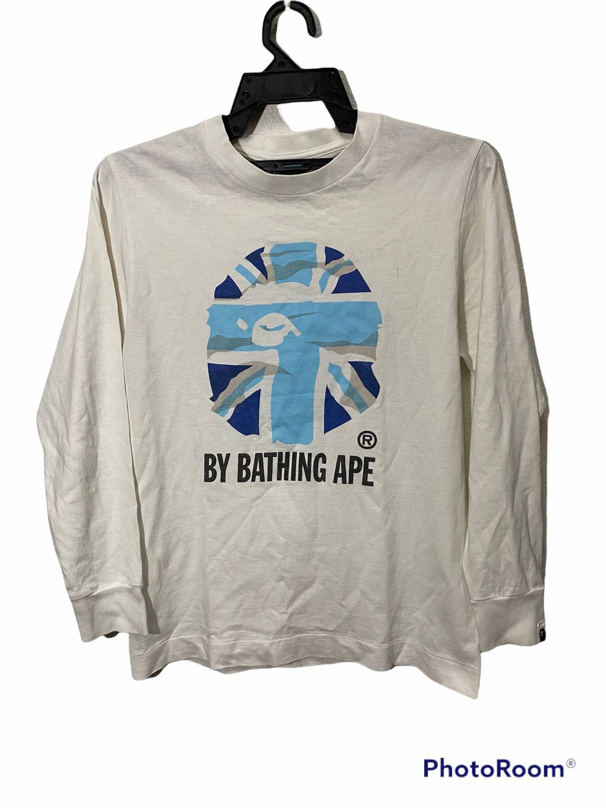 image of Bape x Vintage A Bathing Ape Union Jack Big Logo Head in White, Men's (Size Small)