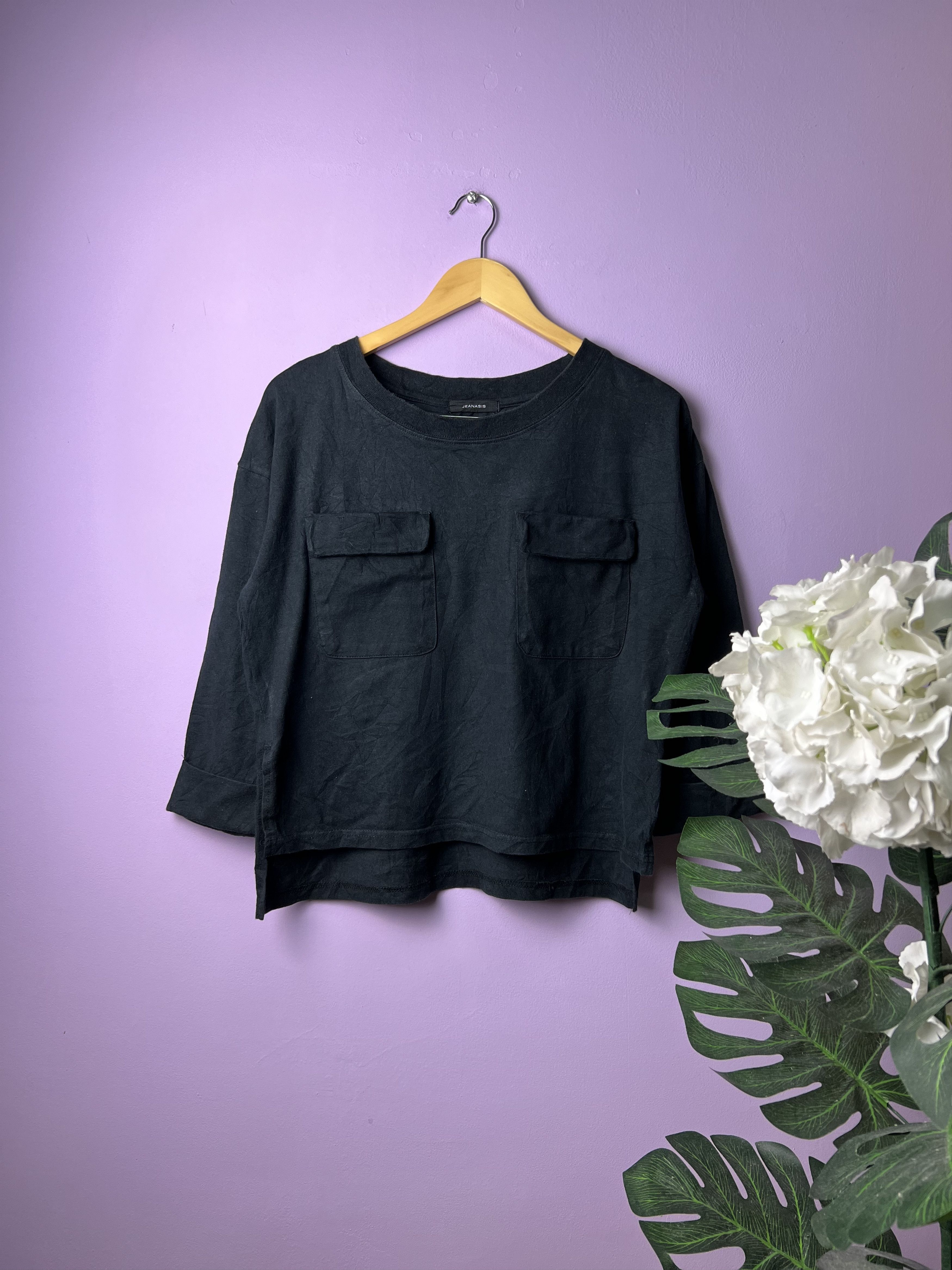 Other 🔥Jeanasis Cropped Double Pocket Long Sleeve Tees Size US M / EU 48-50 / 2 - 1 Thumbnail
