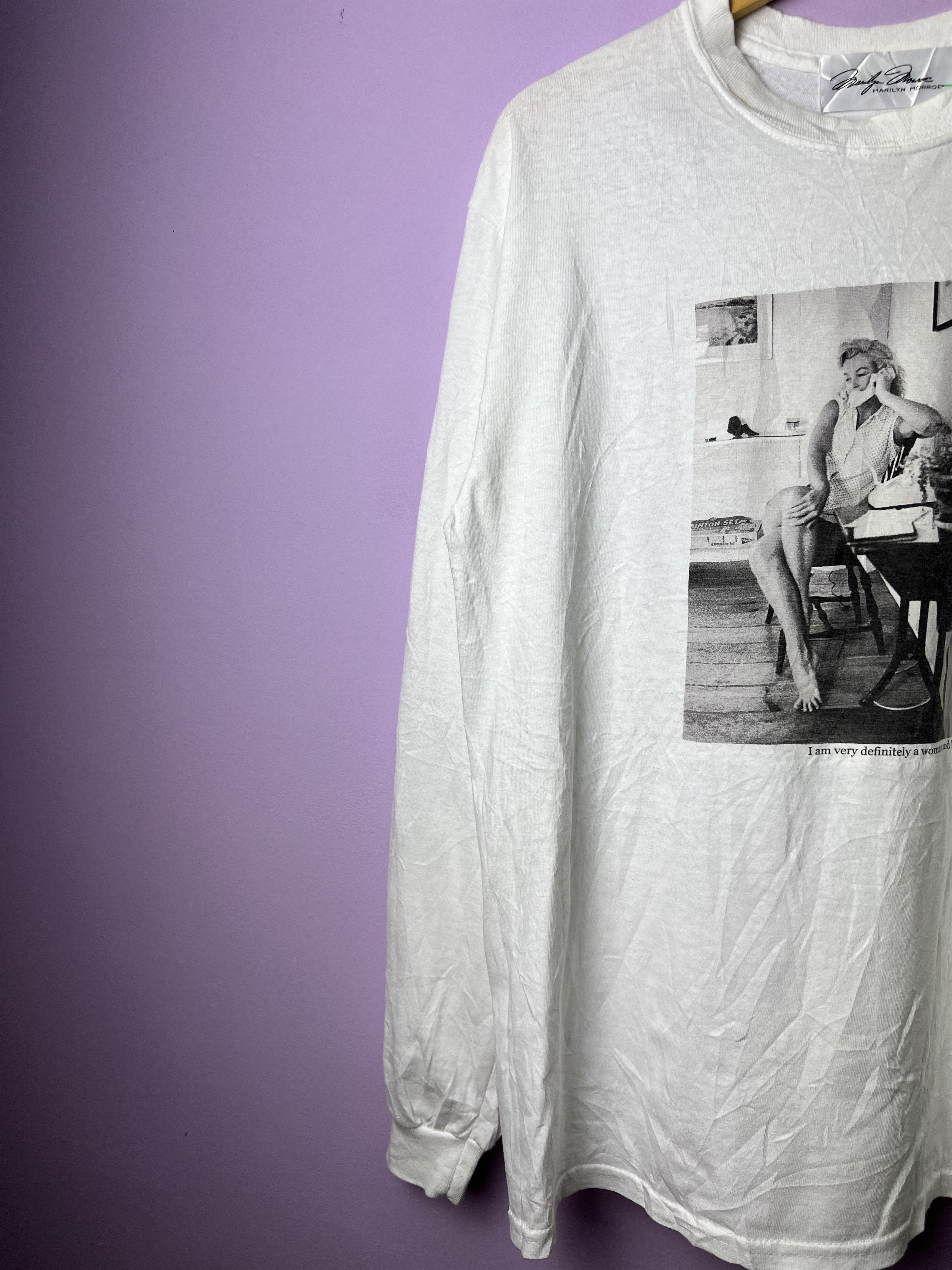 Japanese Brand 🔥Rare Marilyn Monroe With Signature Long Sleeve Tees Size US M / EU 48-50 / 2 - 9 Thumbnail