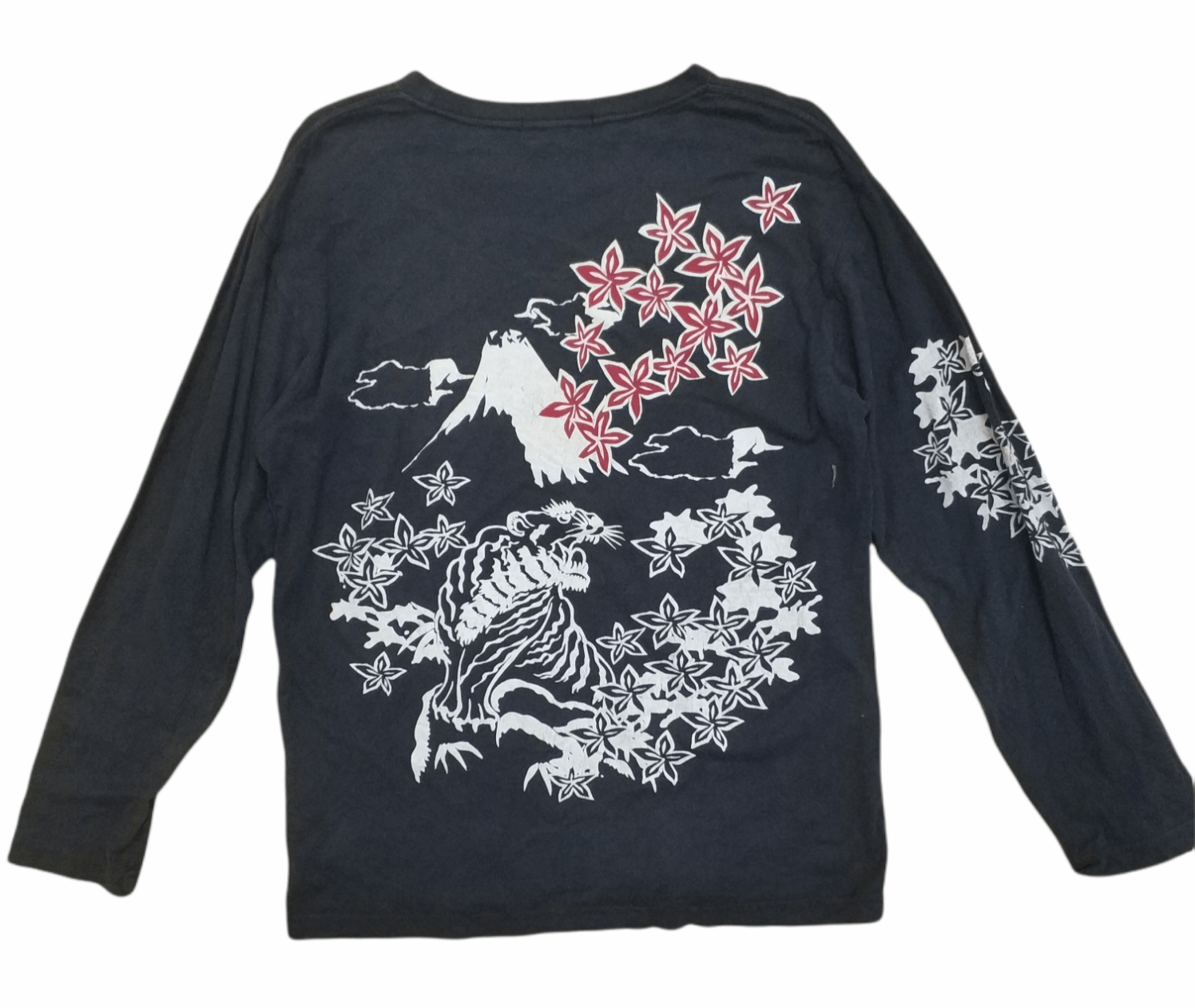 Japanese Brand 🔥Long Sleeves Vintage Sukajan Tiger Sakura Size US M / EU 48-50 / 2 - 1 Thumbnail