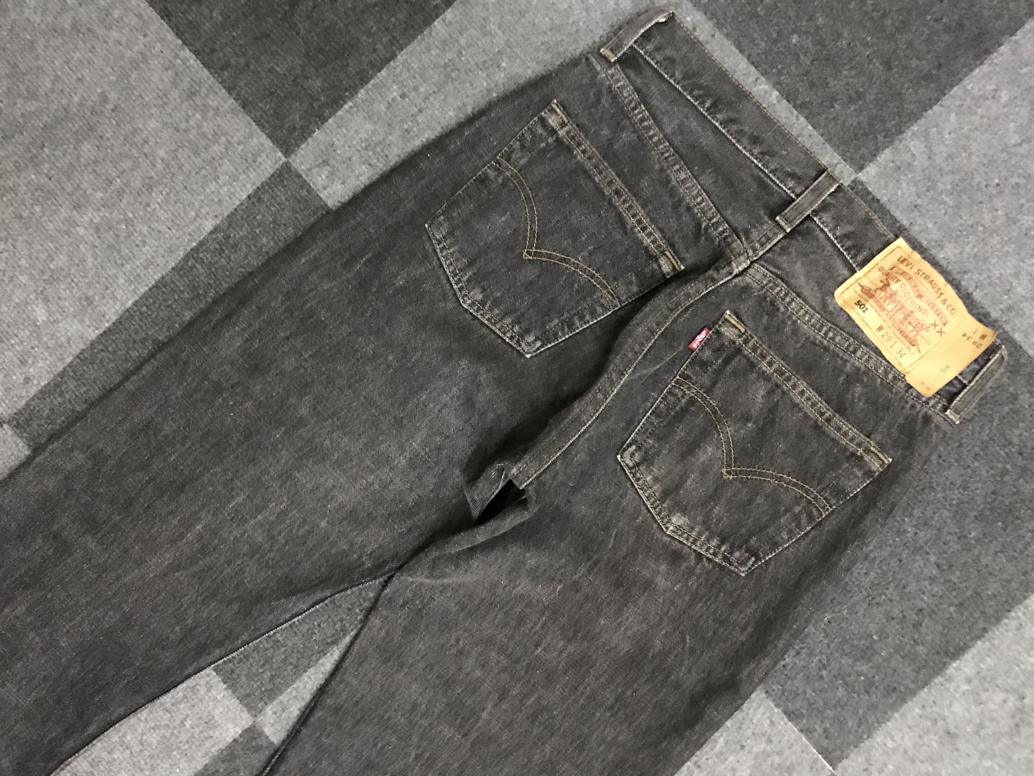 Levi's VLEV111 Vintage Levis 501 Black Jeans Size US 27 - 7 Thumbnail