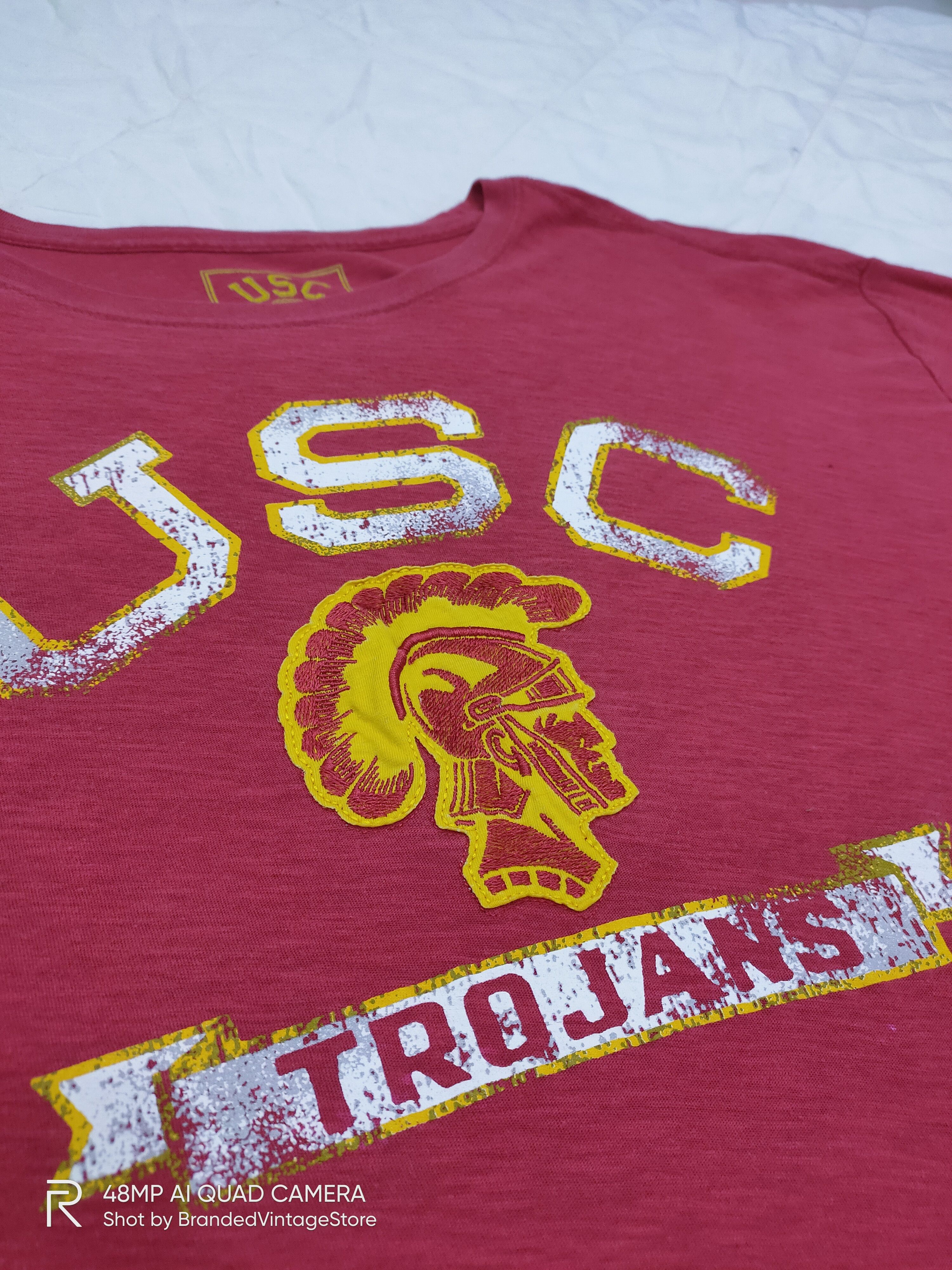 Eighty Eight Vintage 80s USC TROJANS Embroidery Big Logo Streetwear Tee Size US XXL / EU 58 / 5 - 6 Thumbnail