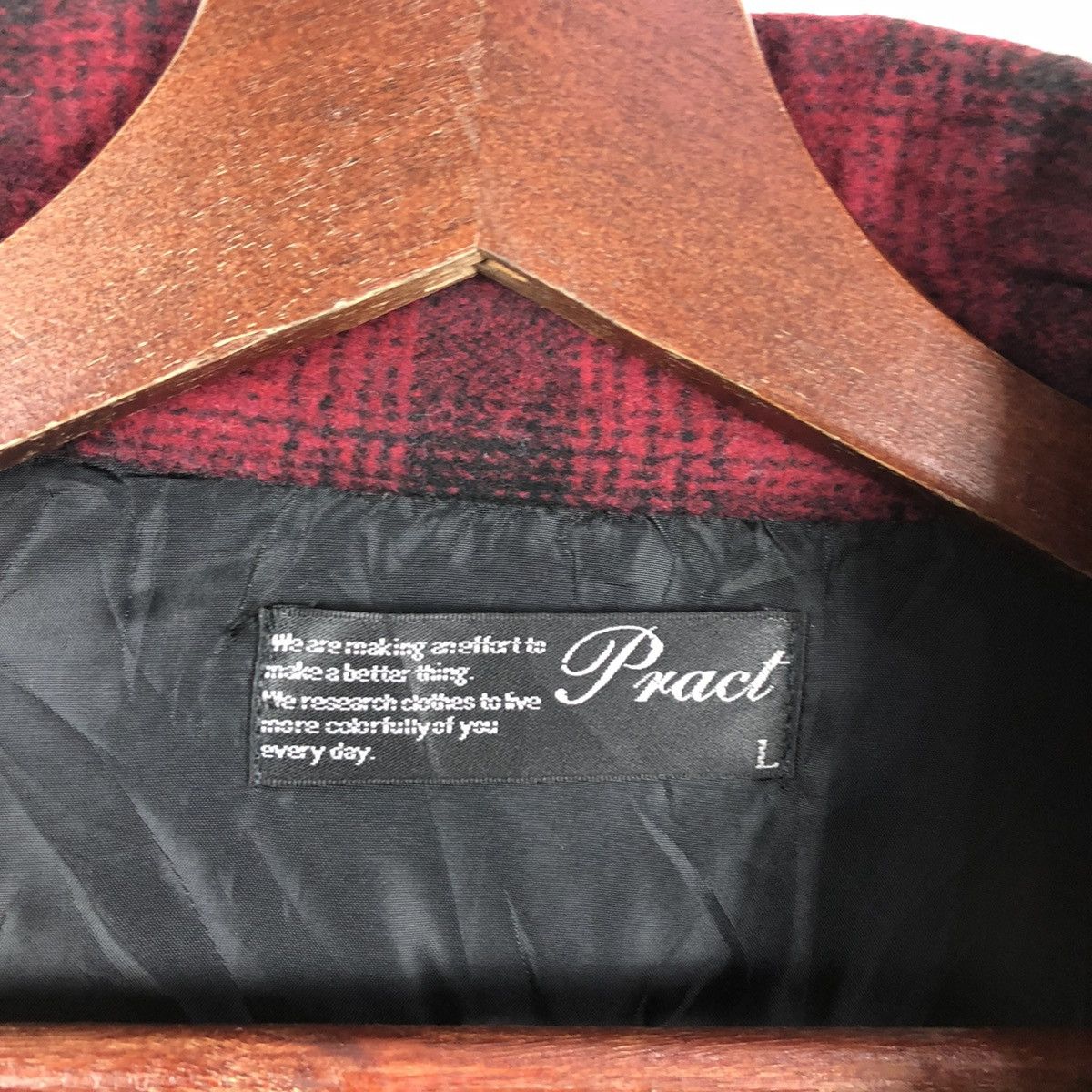 Japanese Brand TARTAN DESIGN RED BLACK BUTTON JACKET PRACT Size US L / EU 52-54 / 3 - 9 Thumbnail