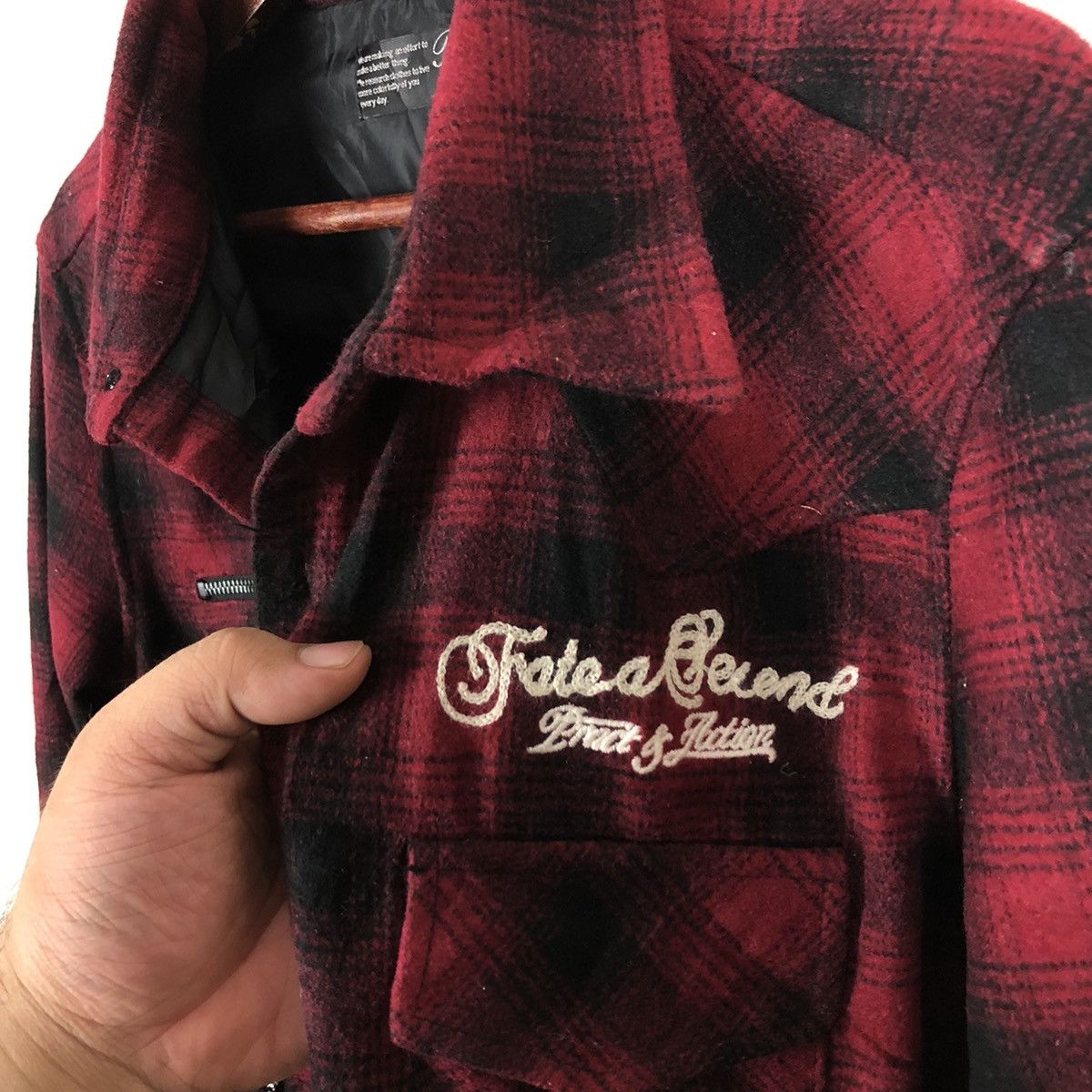Japanese Brand TARTAN DESIGN RED BLACK BUTTON JACKET PRACT Size US L / EU 52-54 / 3 - 11 Thumbnail
