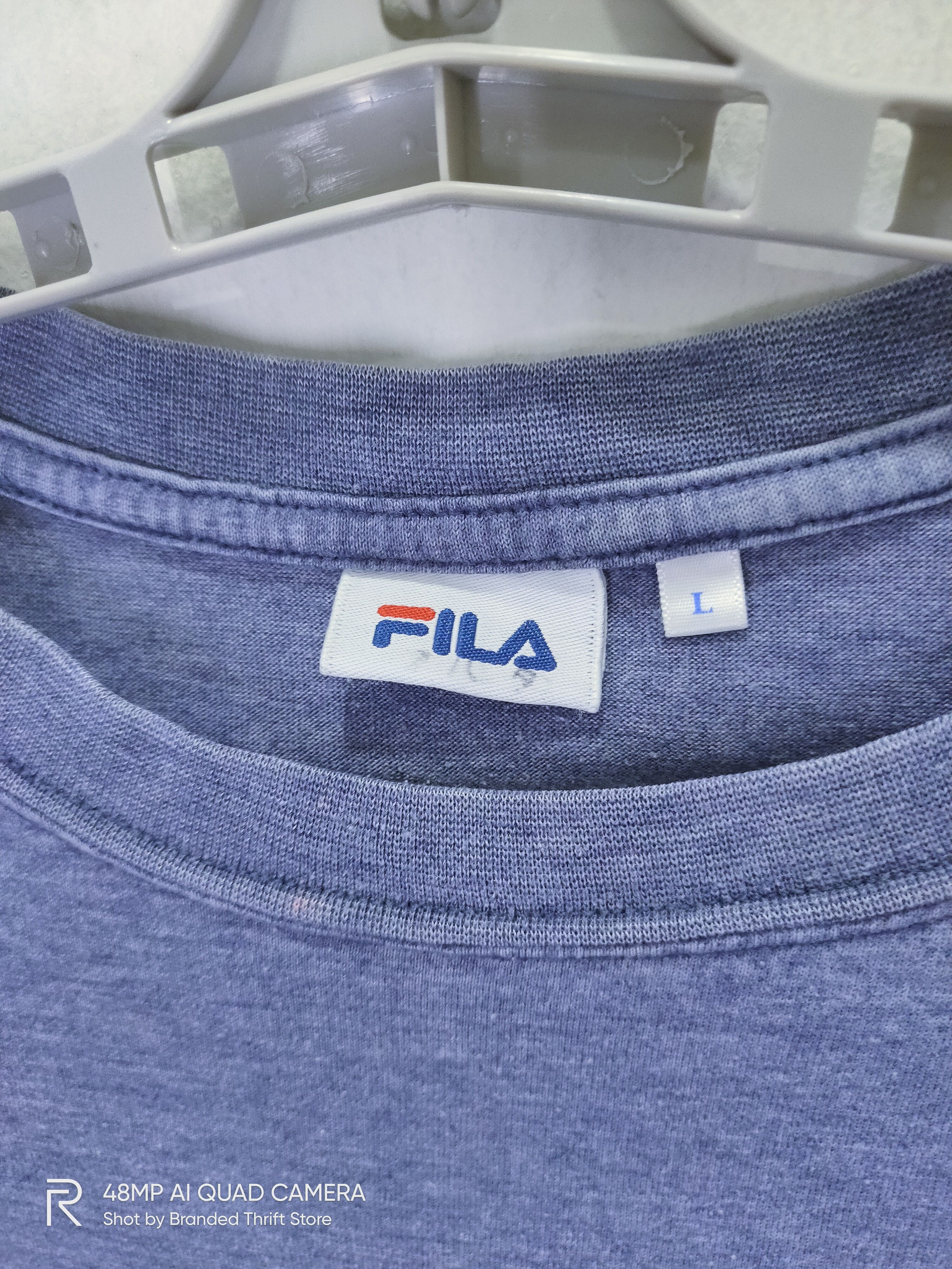 Fila Vintage FILA Plain Embroidery Logo Grey Nice Streetwear Tee Size US L / EU 52-54 / 3 - 6 Thumbnail