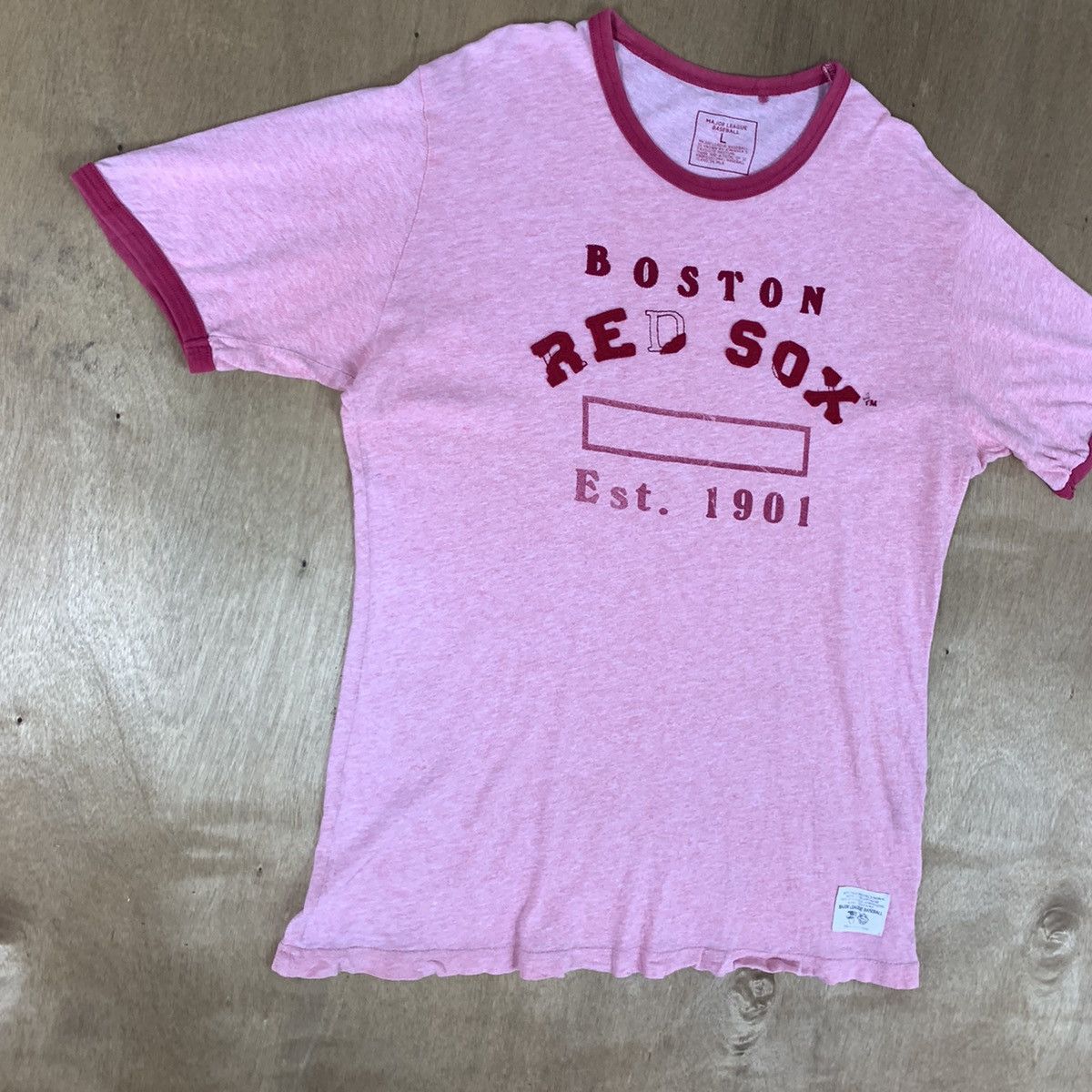 MLB 90s Major League Baseball MLB Boston Red Sox Ringer Tshirt Size L / US 10 / IT 46 - 5 Thumbnail