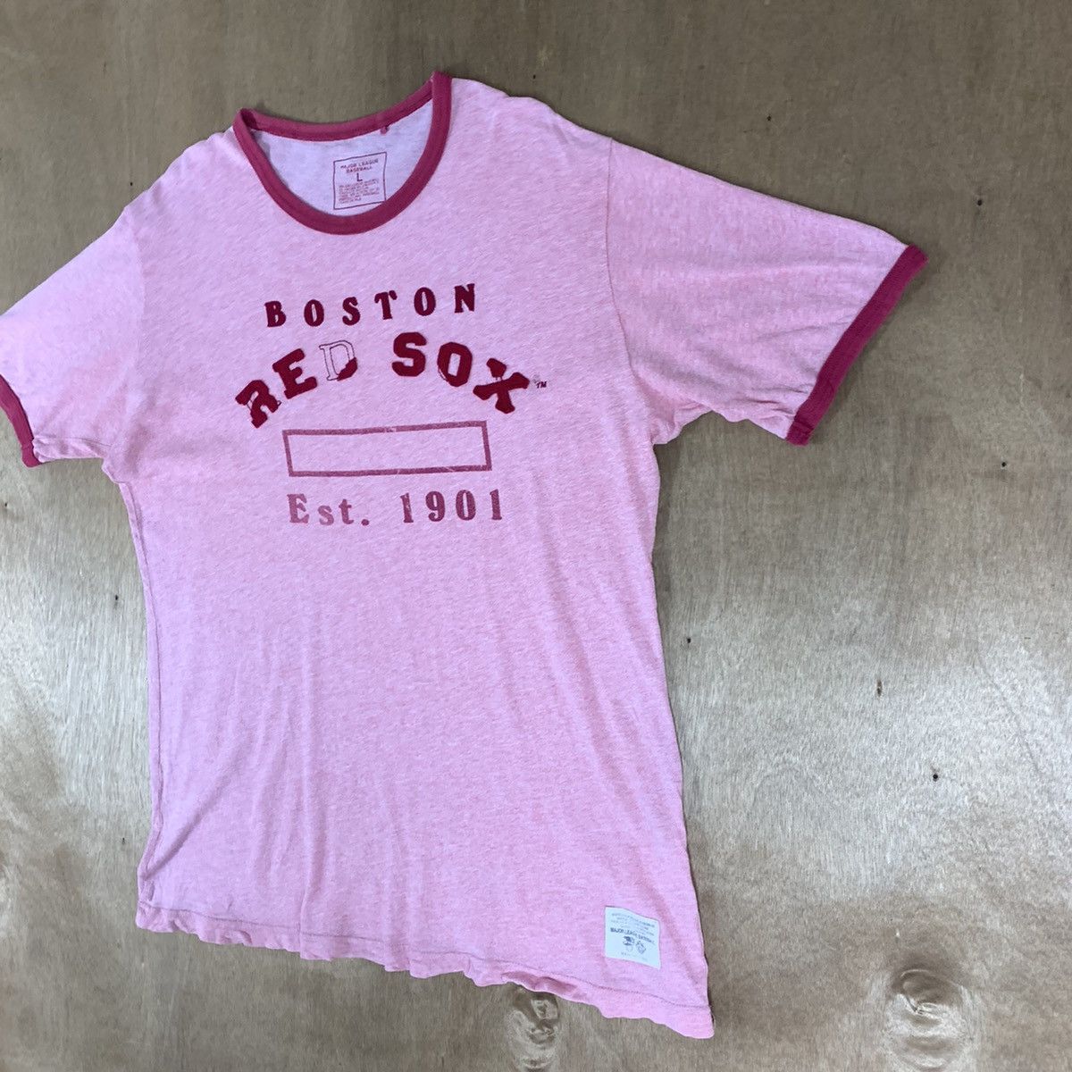 MLB 90s Major League Baseball MLB Boston Red Sox Ringer Tshirt Size L / US 10 / IT 46 - 6 Thumbnail