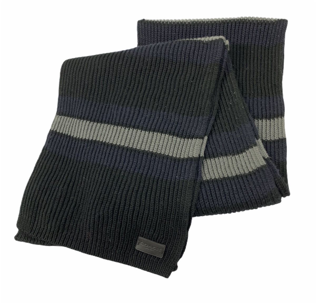 Coach COACH NEW YORK Pleated Modern Knitwear Stripe Muffler Scarf Size ONE SIZE - 1 Thumbnail