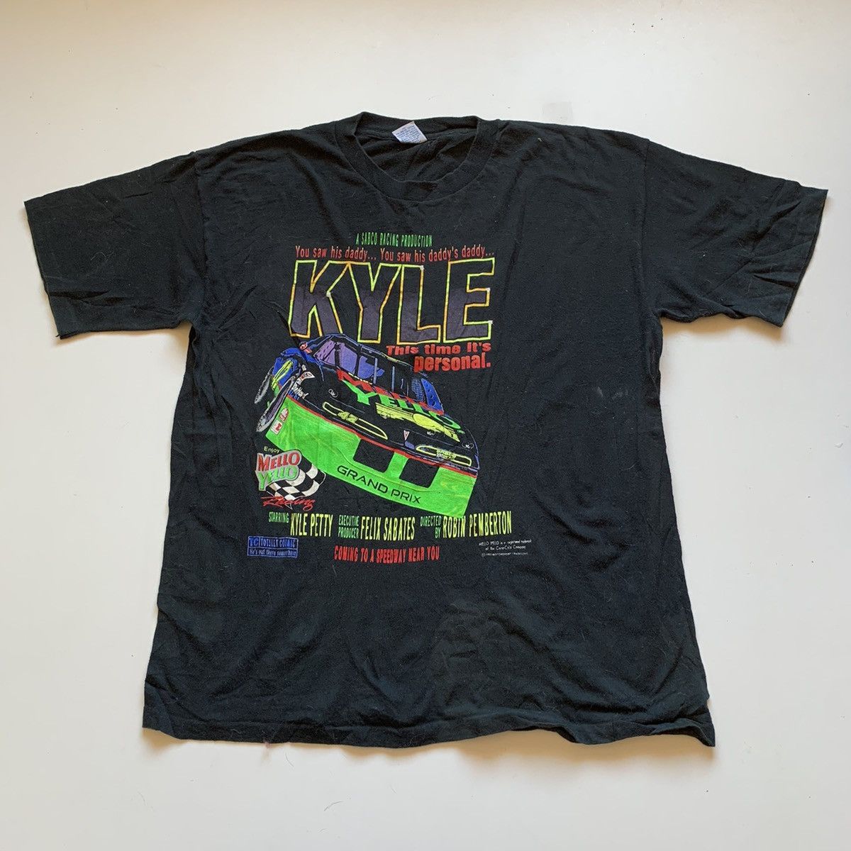 NASCAR Vintage 1990s Mello-Yello Nascar Racing Graphic T Shirt XL Size US XL / EU 56 / 4 - 1 Thumbnail