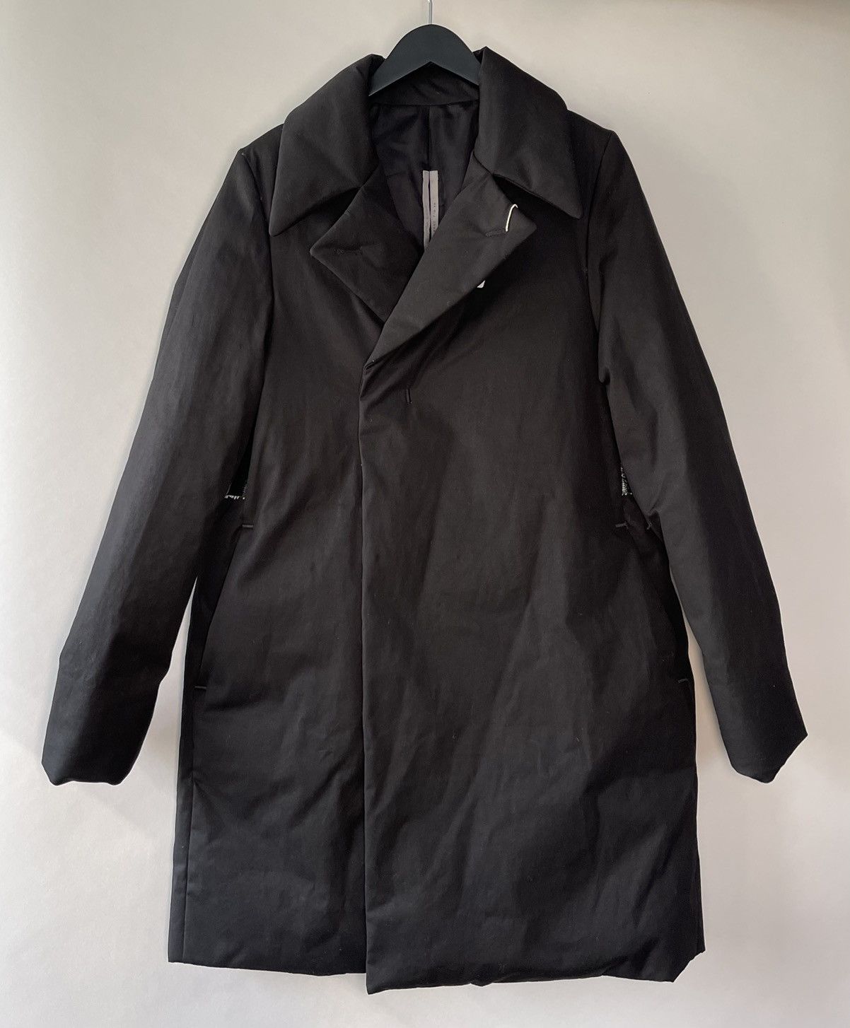 Image of Rick Owens Fw19 Larry Padded Soft Coat in Black, Men's (Size Small)