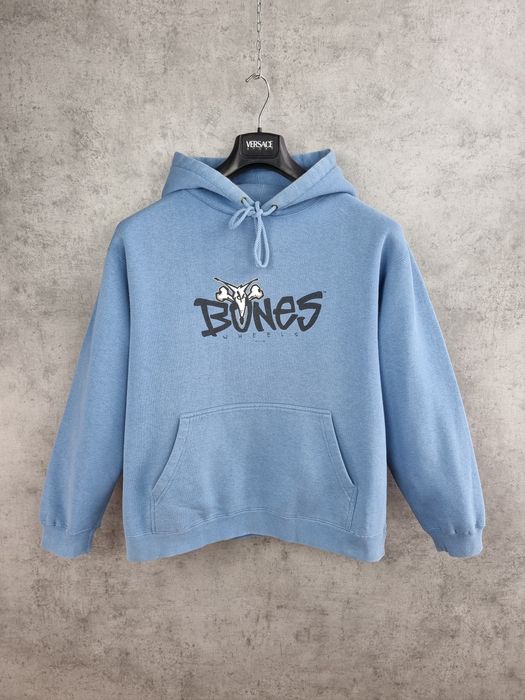 Bones 90s Skate One Bones Baby blue Skateboard Hoodie Grailed