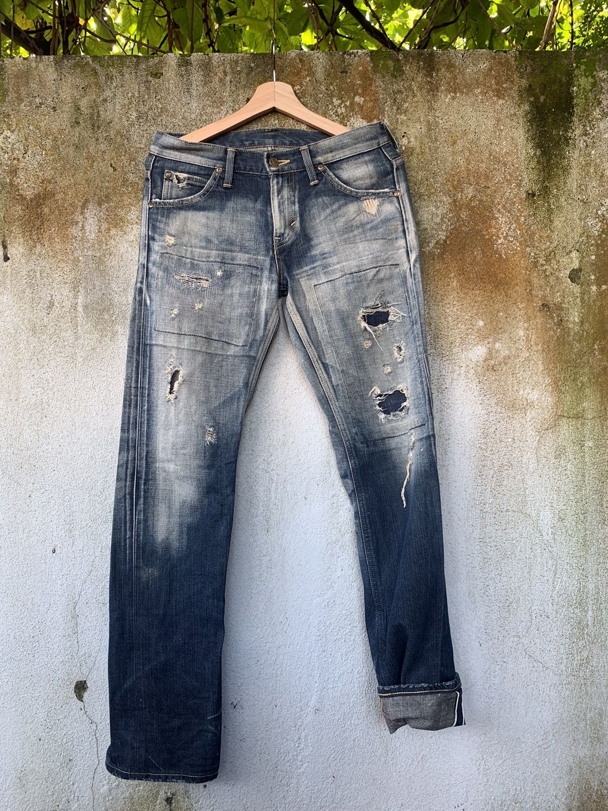 Lee × Vintage Lee Selvedge Boro Style Sashiko Denim Japan Edition Size US 31 - 1 Thumbnail