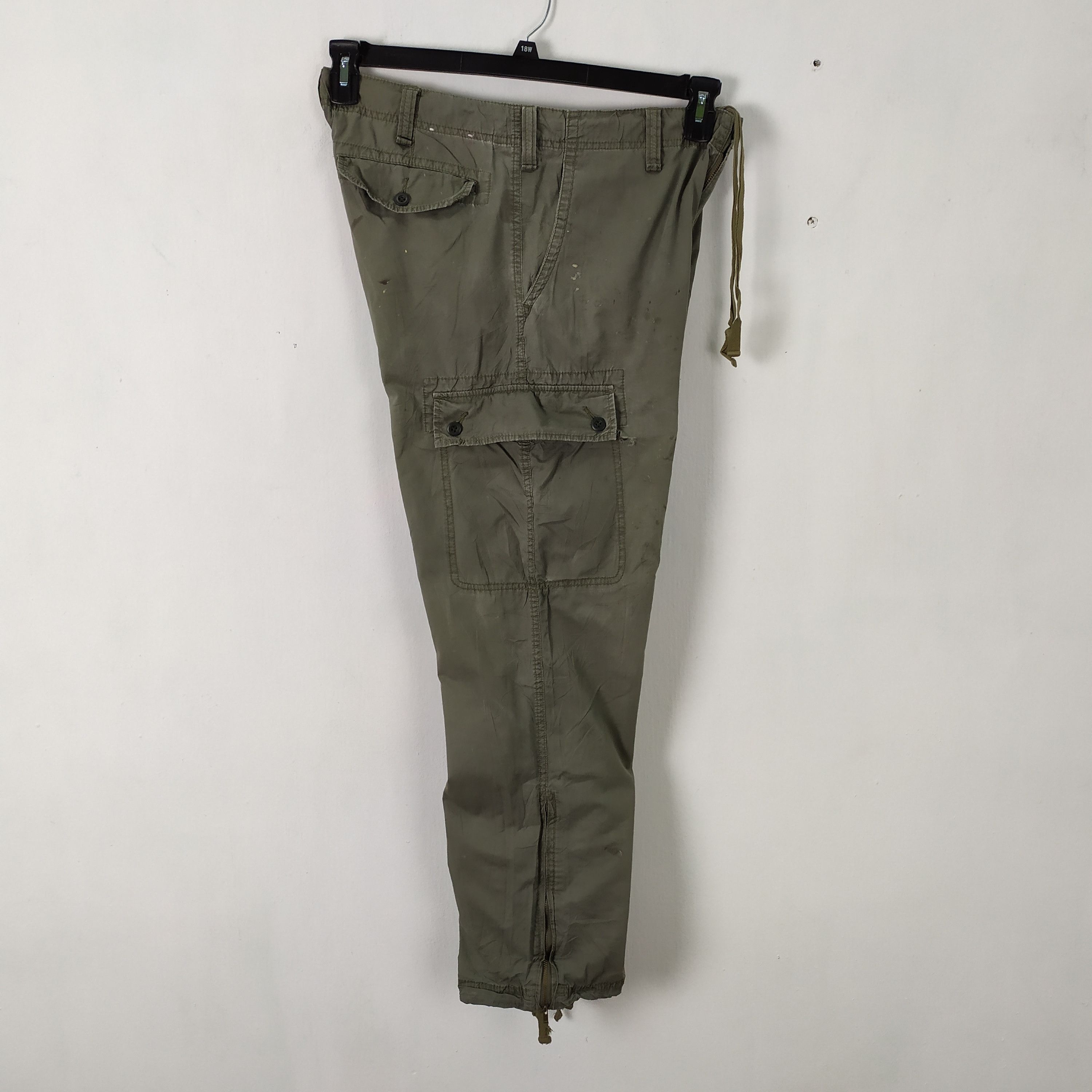 Japanese Brand × Vintage VINTAGE JAPANESE FADED GREEN CARGO PANTS Size US 32 / EU 48 - 4 Thumbnail