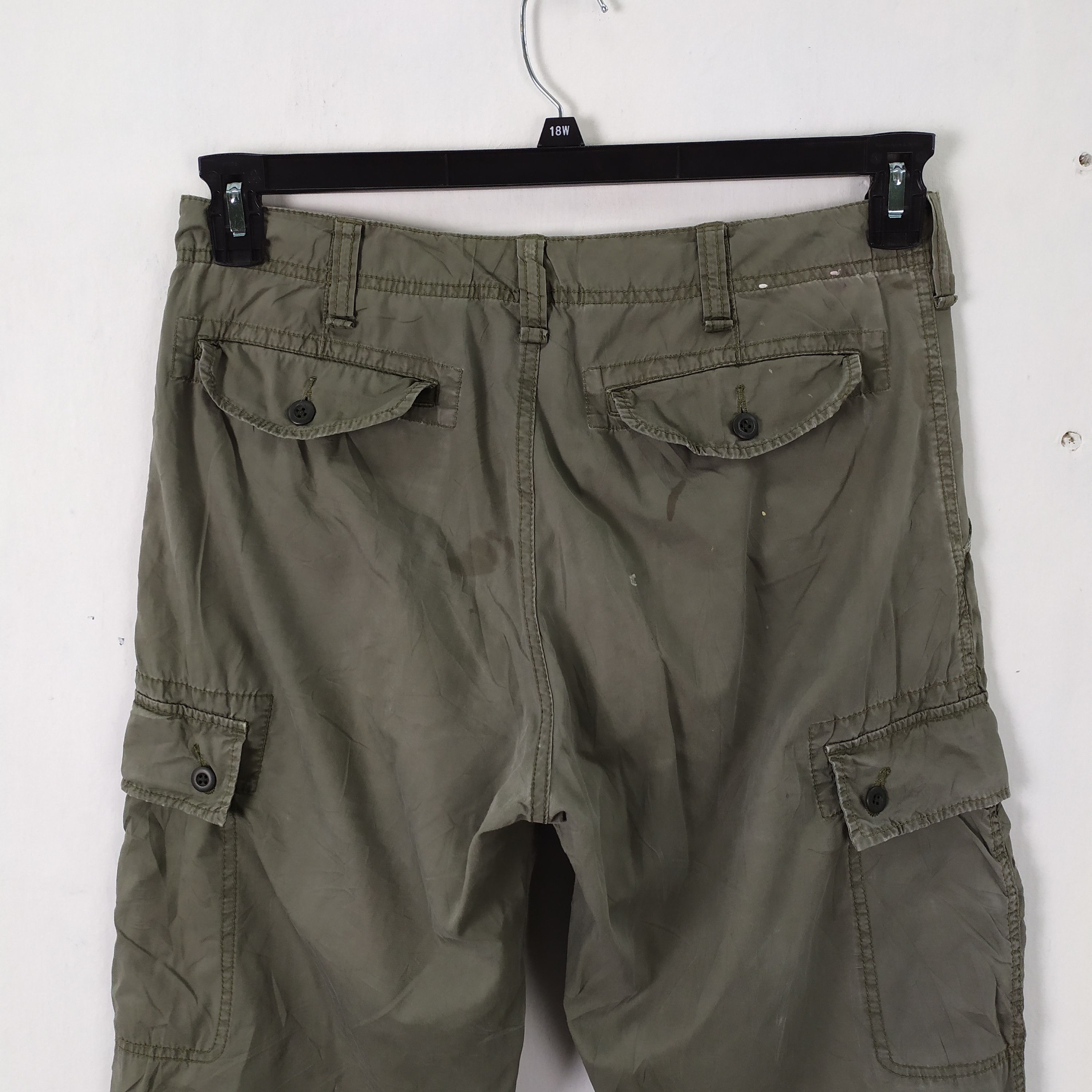 Japanese Brand × Vintage VINTAGE JAPANESE FADED GREEN CARGO PANTS Size US 32 / EU 48 - 7 Thumbnail