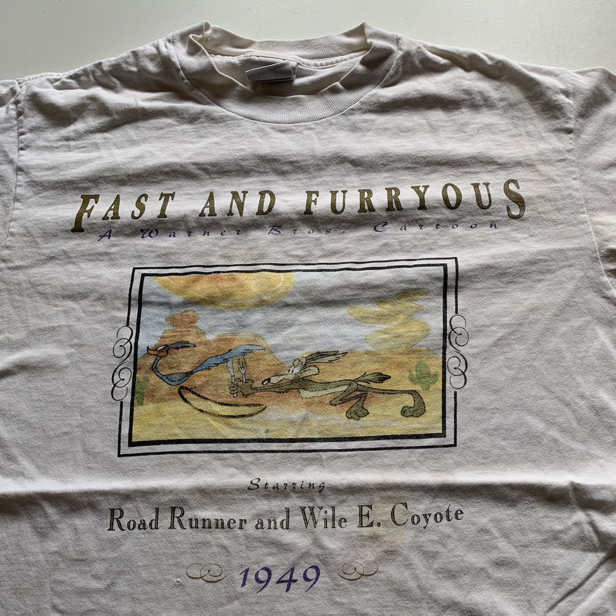 Vintage Vintage 90s Wile Coyote & Road Runner Cartoon T Shirt Large Size US L / EU 52-54 / 3 - 2 Thumbnail