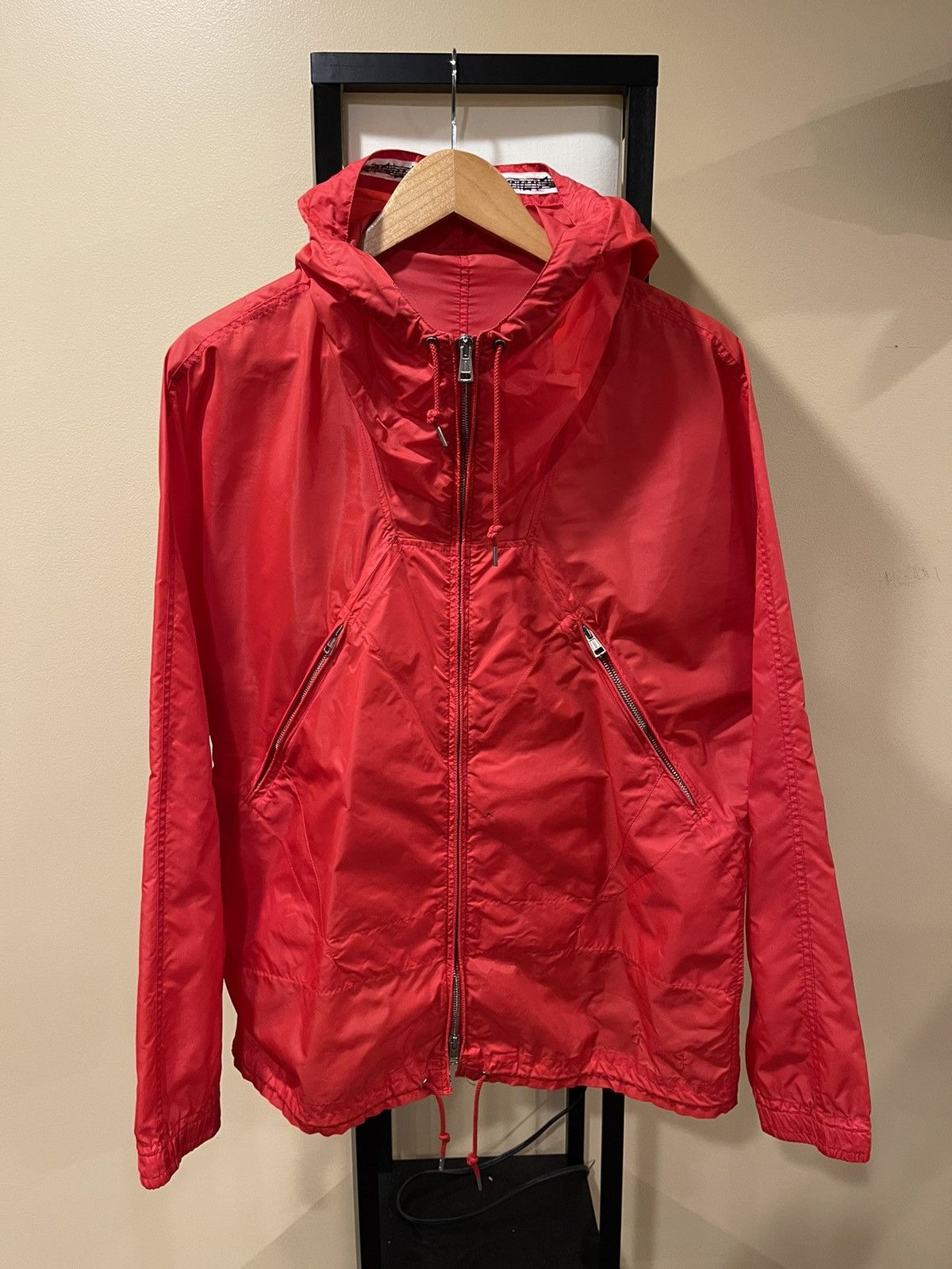 image of Number N Ine Number (N)Ine Music Note Red Windbreaker Jacket, Men's (Size Large)