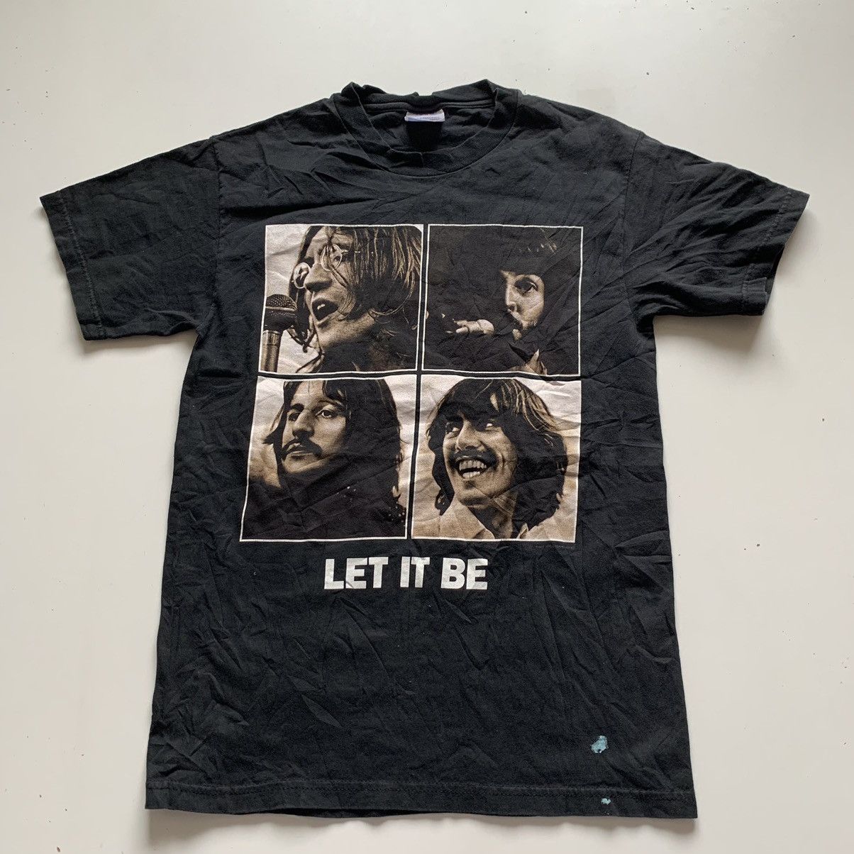 Vintage 90s The Beatles Let It Be Graphic Band T Shirt Small