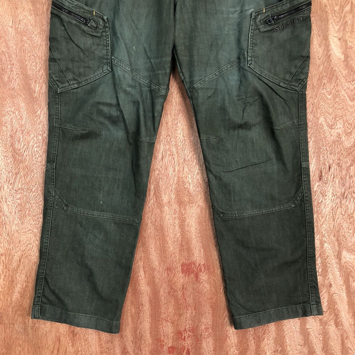 Japanese Brand Ts Design Green Multipocket faded Cargo Pants #c835 Size US 36 / EU 52 - 3 Thumbnail