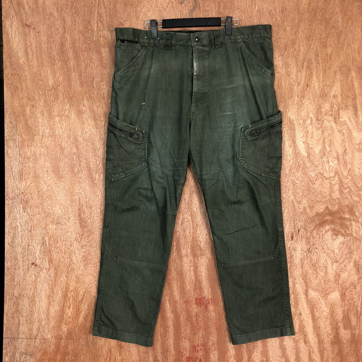 Japanese Brand Ts Design Green Multipocket faded Cargo Pants #c835 Size US 36 / EU 52 - 1 Thumbnail