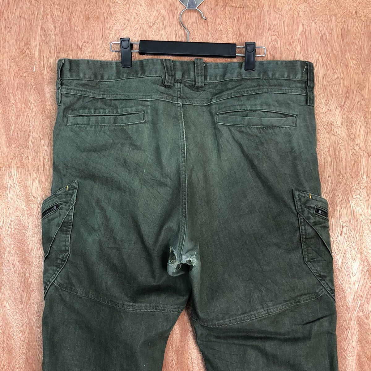 Japanese Brand Ts Design Green Multipocket faded Cargo Pants #c835 Size US 36 / EU 52 - 10 Thumbnail
