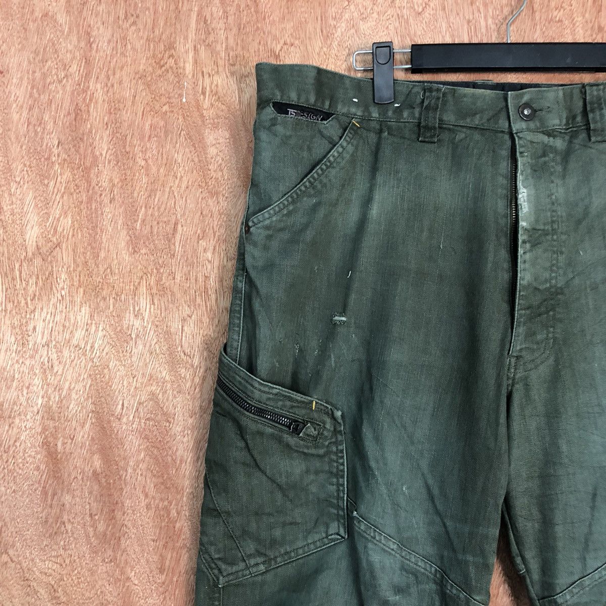 Japanese Brand Ts Design Green Multipocket faded Cargo Pants #c835 Size US 36 / EU 52 - 5 Thumbnail