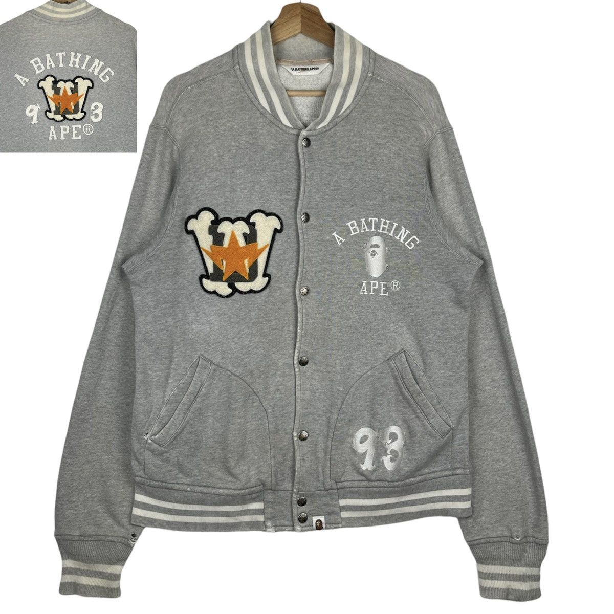 image of Og Bapesta Varsity in Grey, Men's (Size XL)
