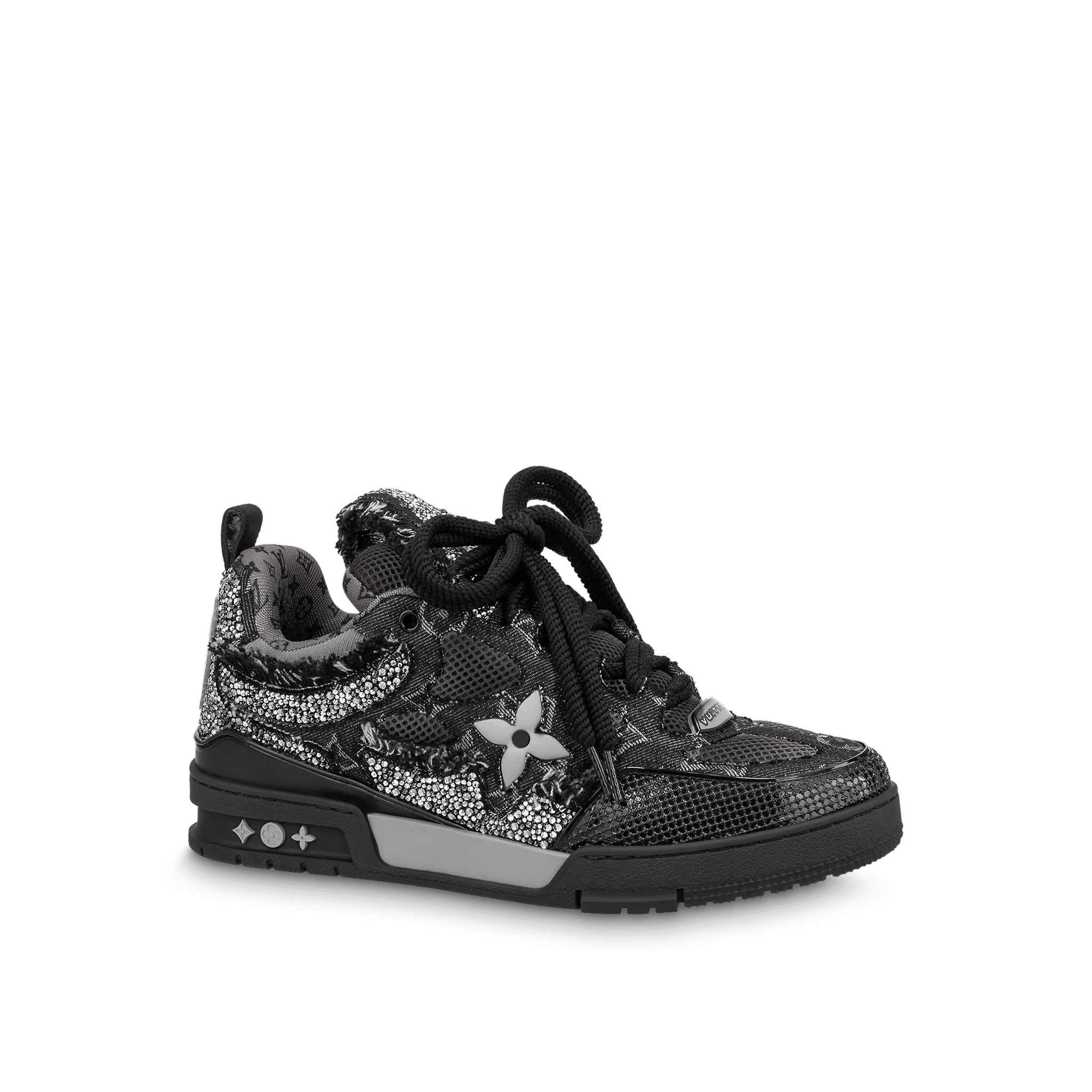 image of Louis Vuitton Fw 2022 Swarovski Crystals Skate Sneakers in Black, Men's (Size 9)