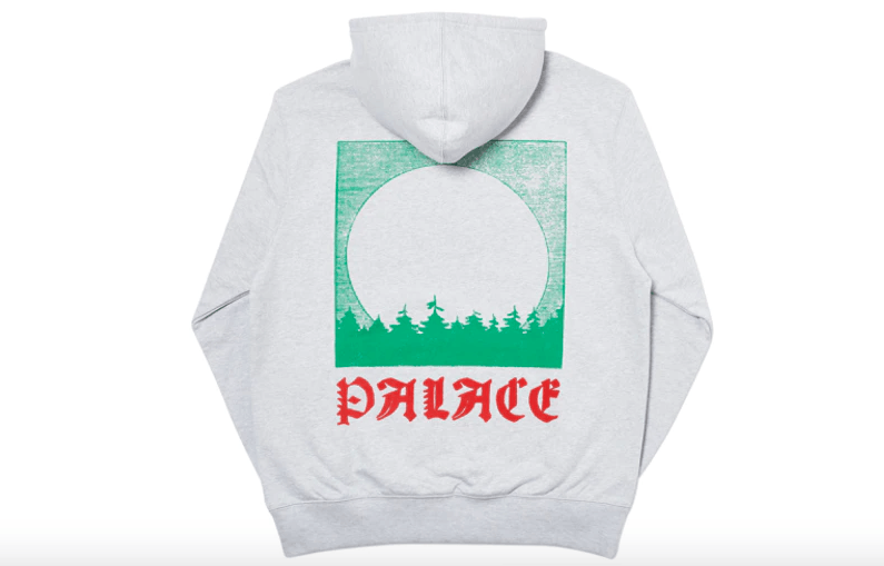 Image of Palace Moon Tree Hoodie in Grey, Men's (Size Small)