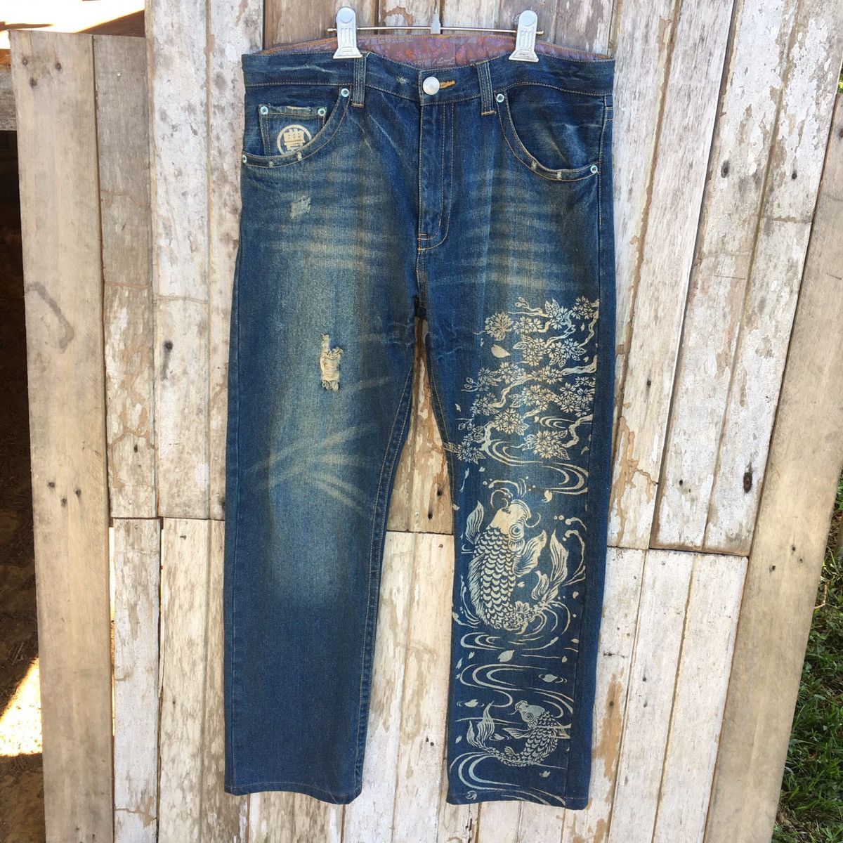 Japanese Brand Vintage japanese brand koi fish ERD GRUNGE GRAIL jeans Size US 36 / EU 52 - 1 Thumbnail